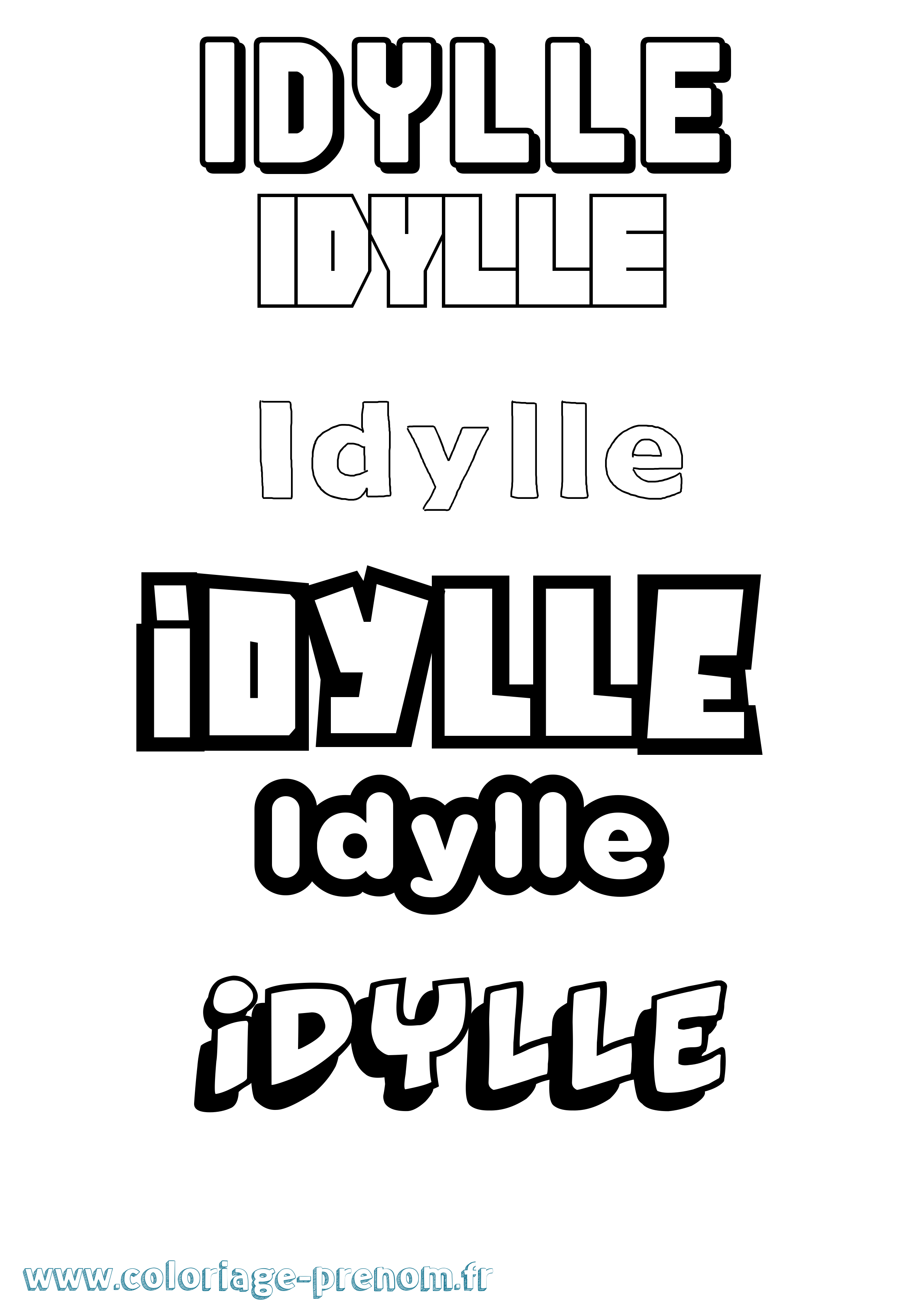 Coloriage Idylle Simple Coloriage prénom Idylle Simple