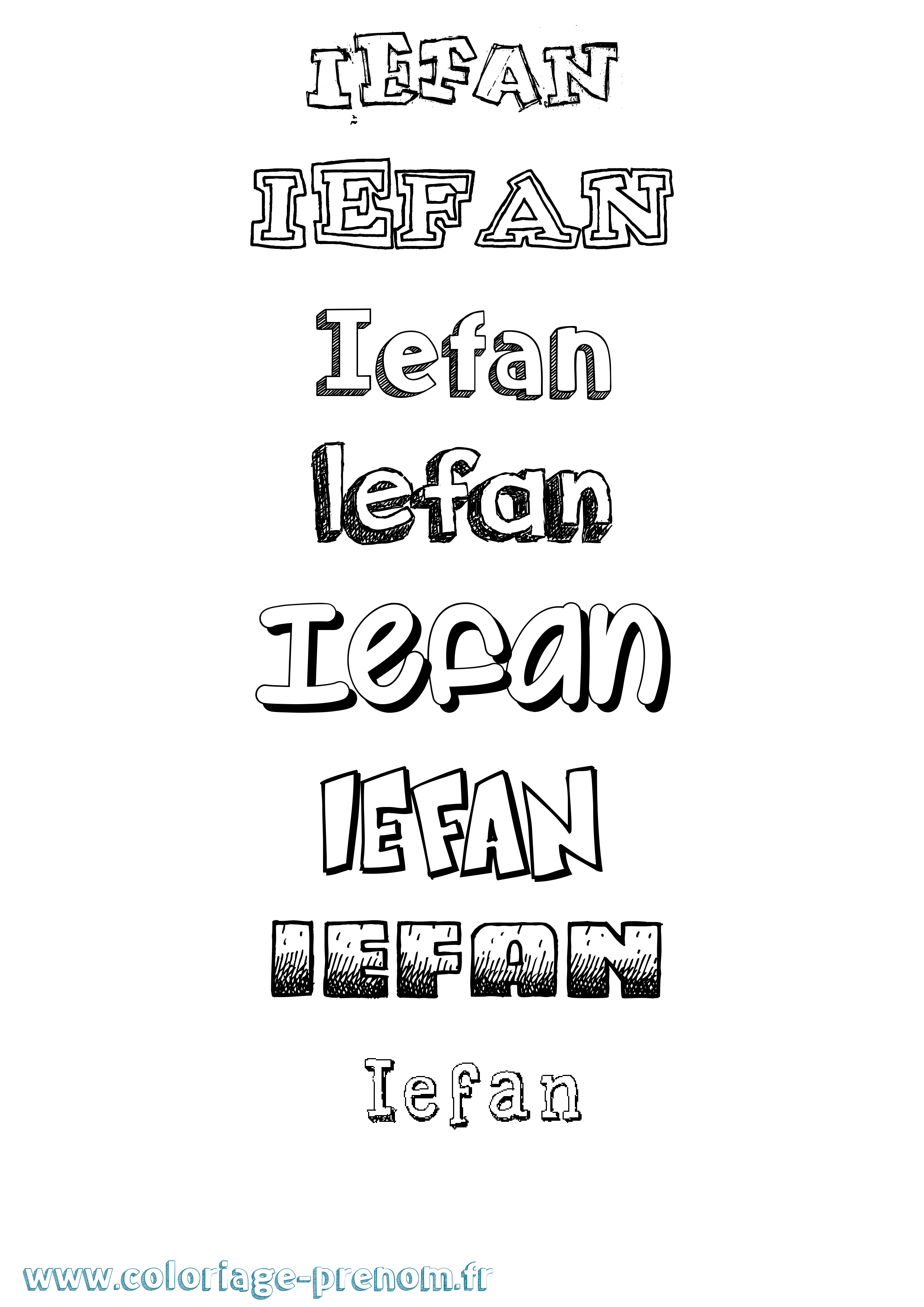 Coloriage Iefan Dessiné Coloriage prénom Iefan Dessiné