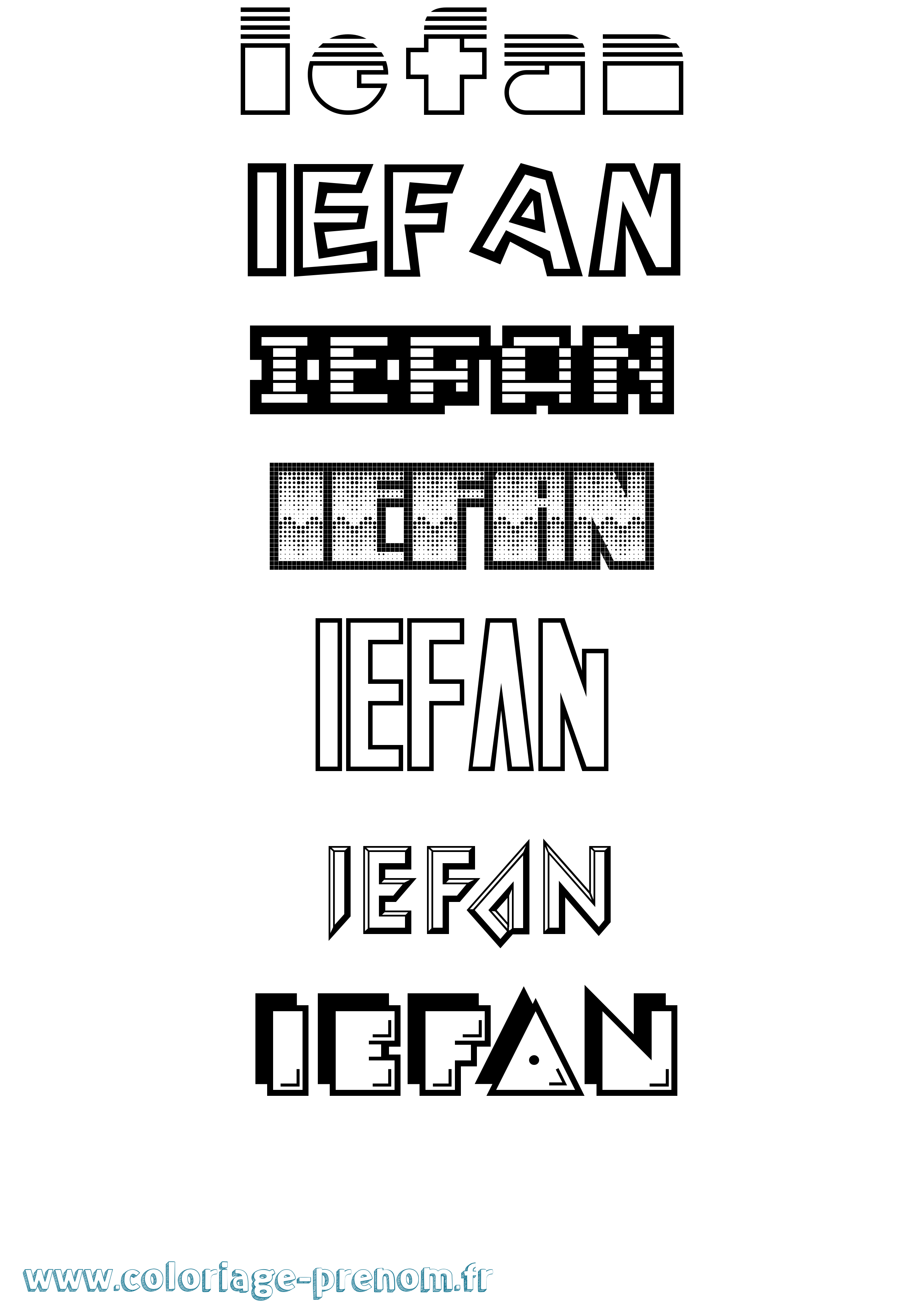 Coloriage Iefan Jeux Vidéos Coloriage prénom Iefan Jeux Vidéos
