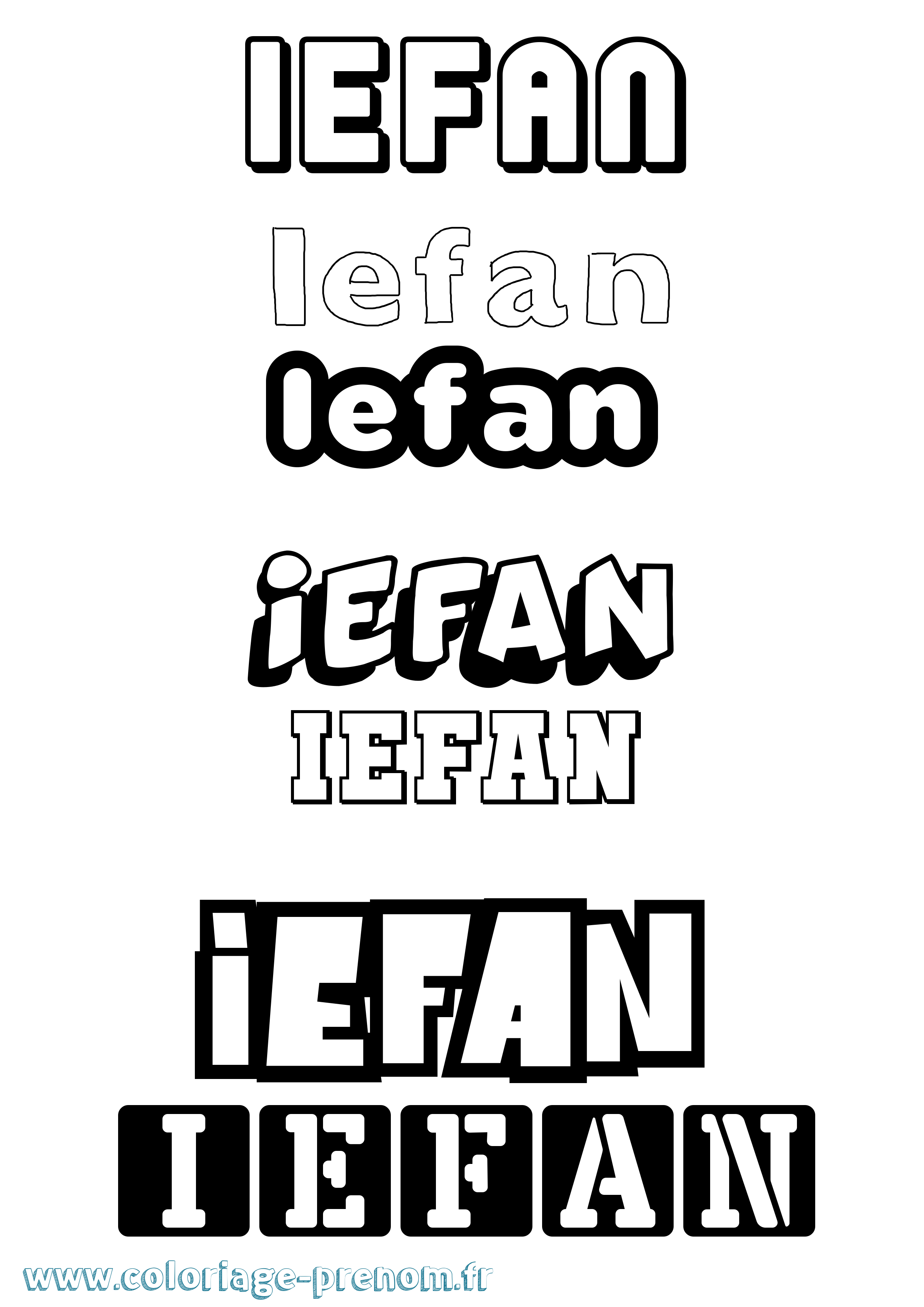 Coloriage Iefan Simple Coloriage prénom Iefan Simple