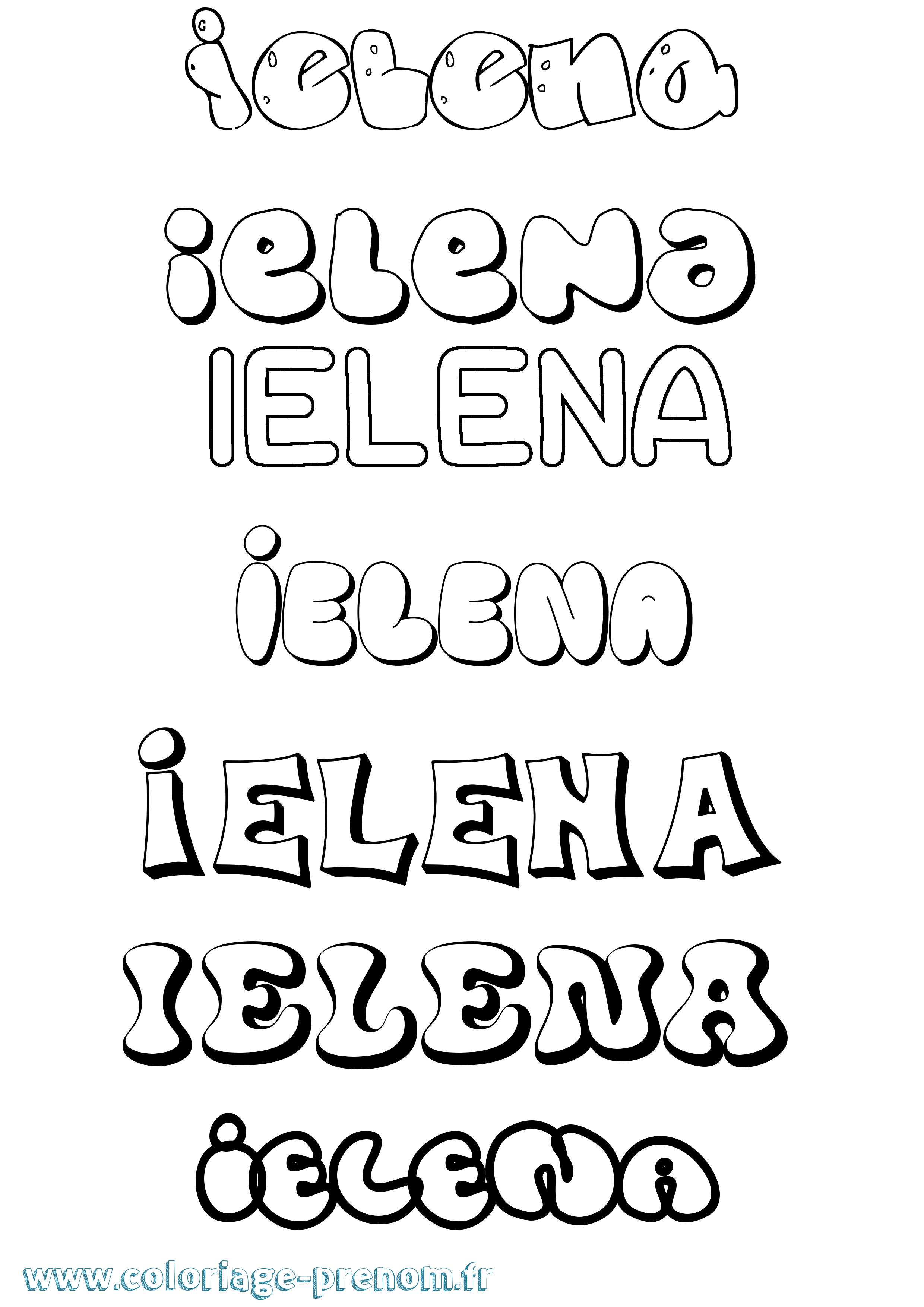 Coloriage Ielena Bubble Coloriage prénom Ielena Bubble