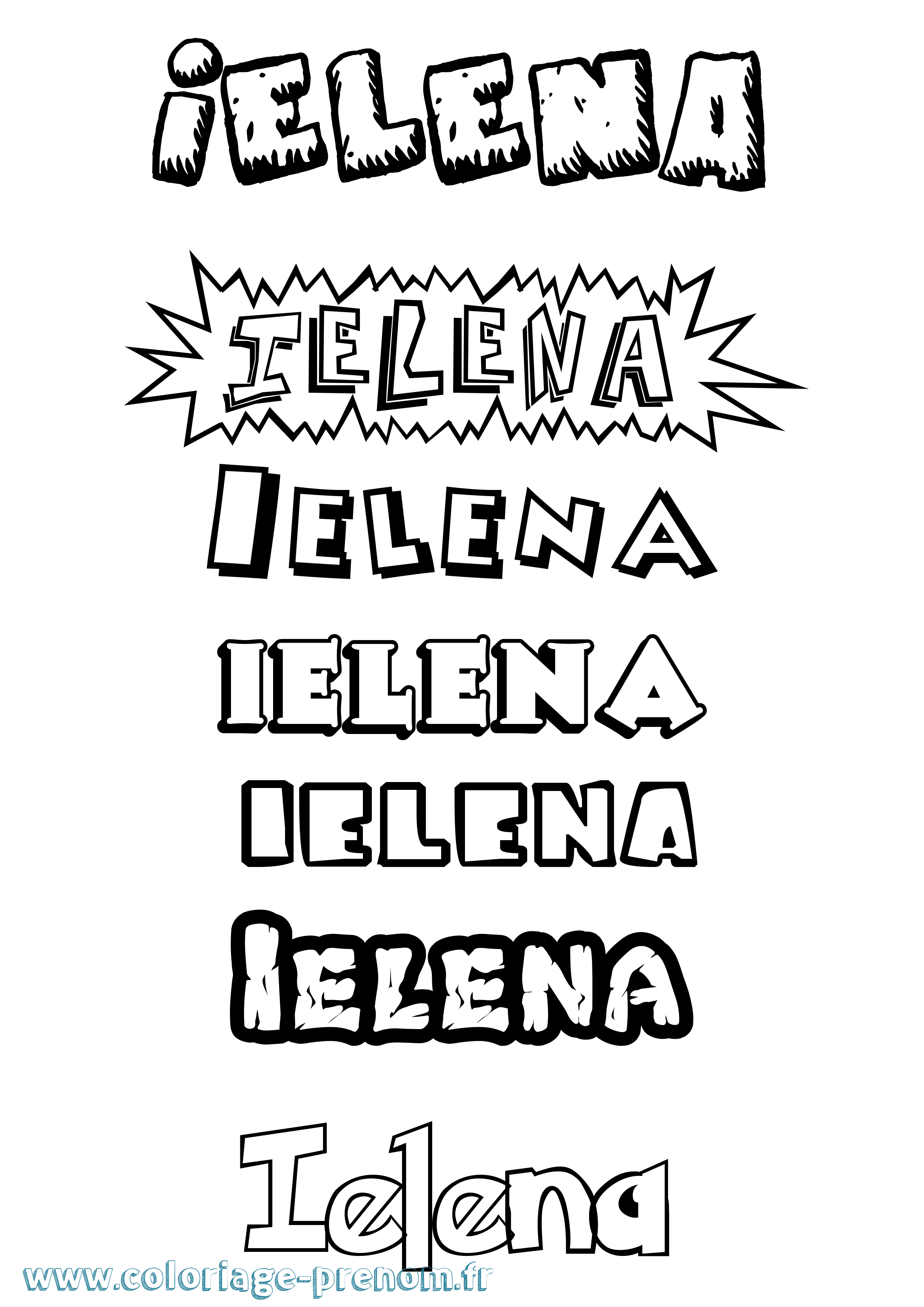 Coloriage Ielena Dessin Animé Coloriage prénom Ielena Dessin Animé