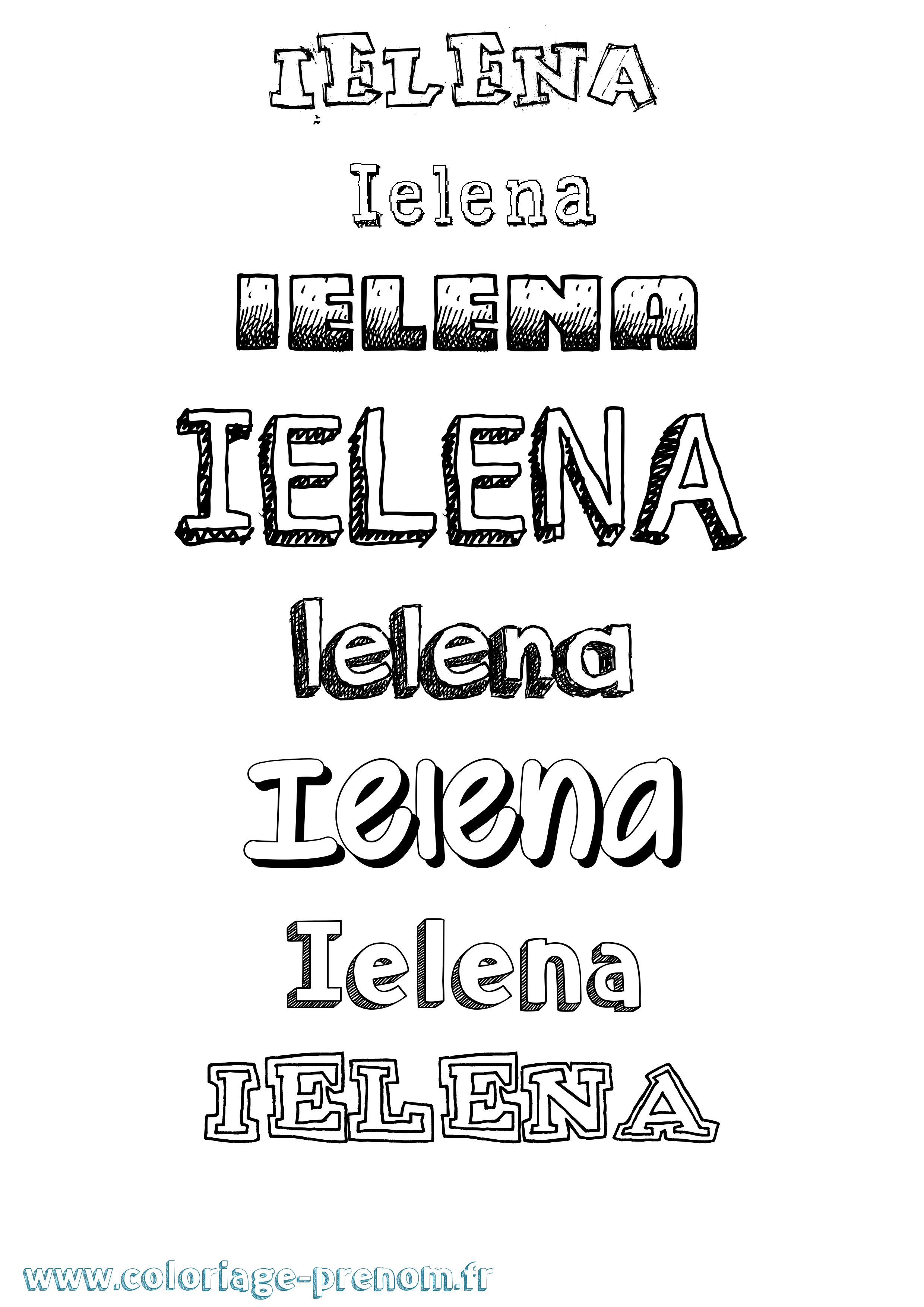 Coloriage Ielena Dessiné Coloriage prénom Ielena Dessiné