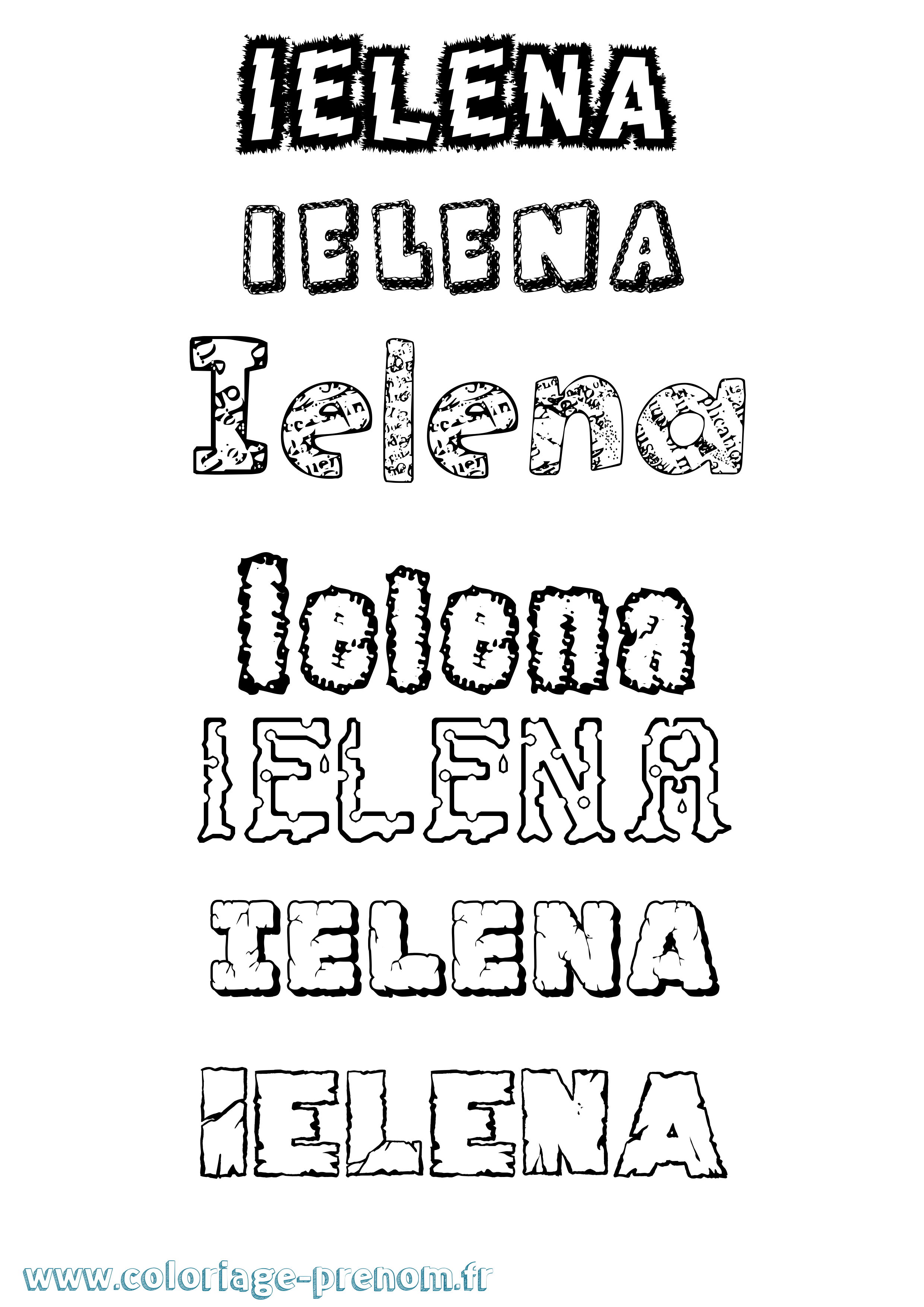 Coloriage Ielena Destructuré Coloriage prénom Ielena Destructuré