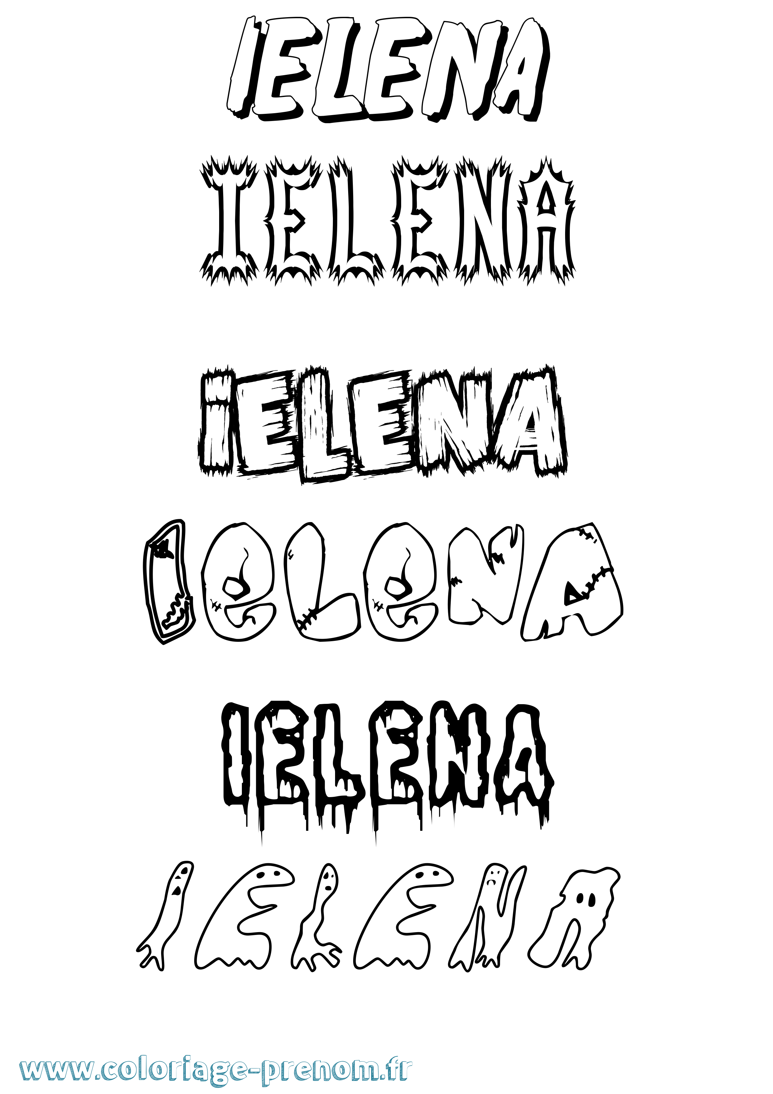 Coloriage Ielena Frisson Coloriage prénom Ielena Frisson