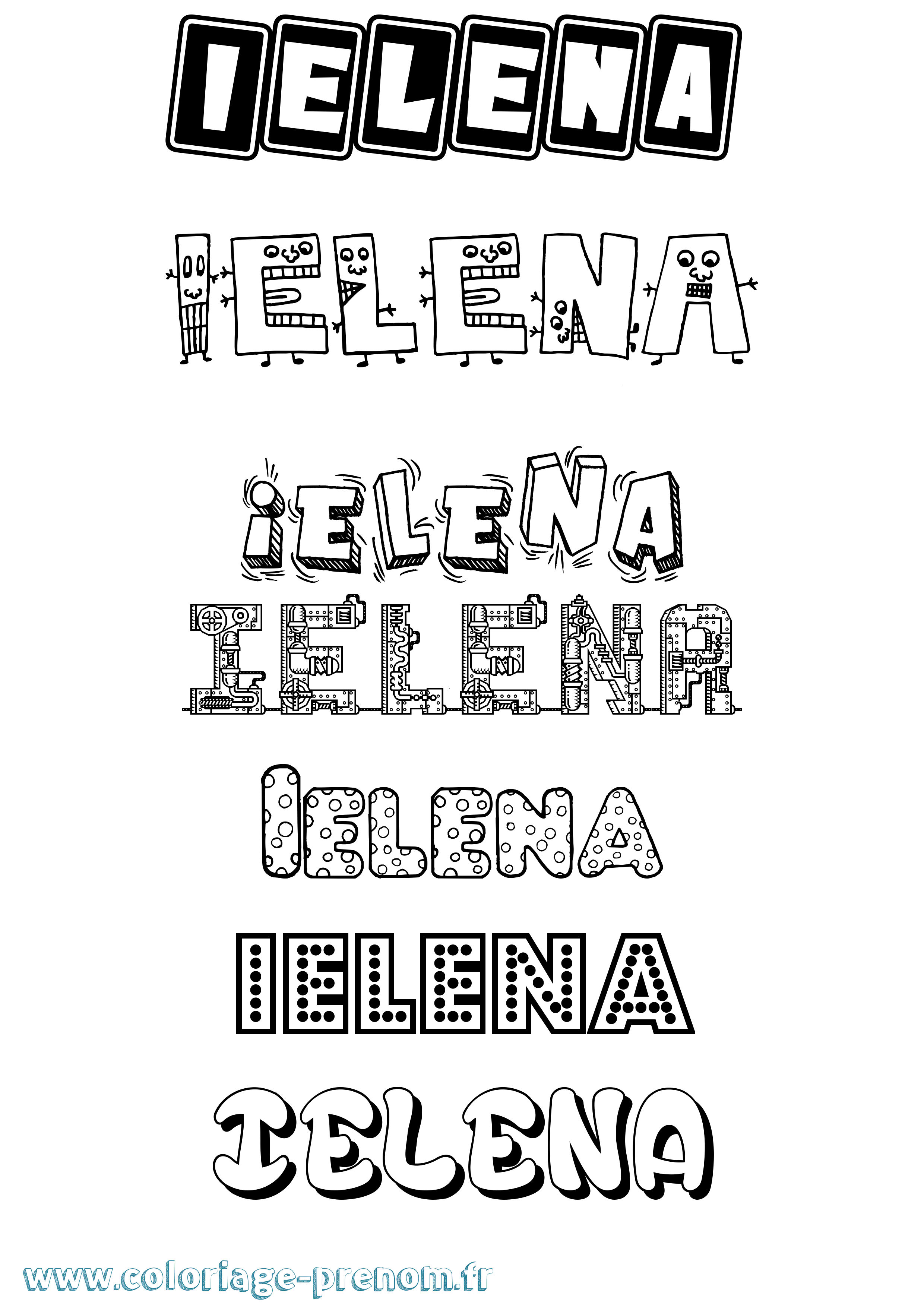 Coloriage Ielena Fun Coloriage prénom Ielena Fun
