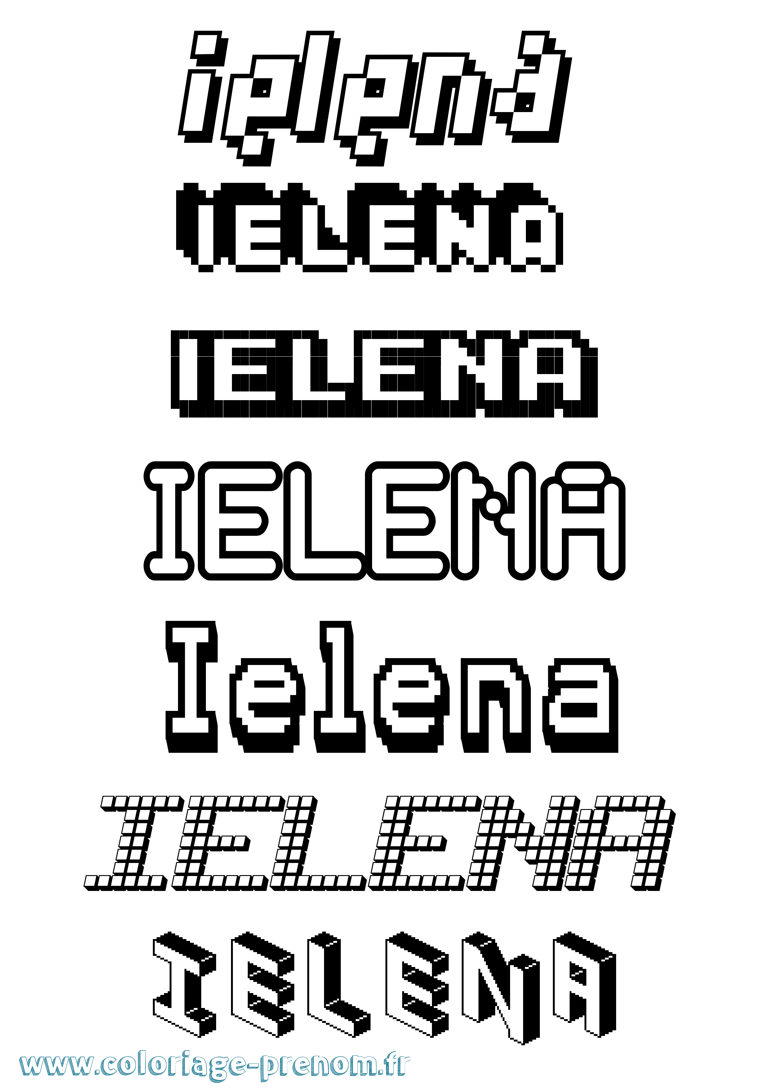 Coloriage Ielena Pixel Coloriage prénom Ielena Pixel