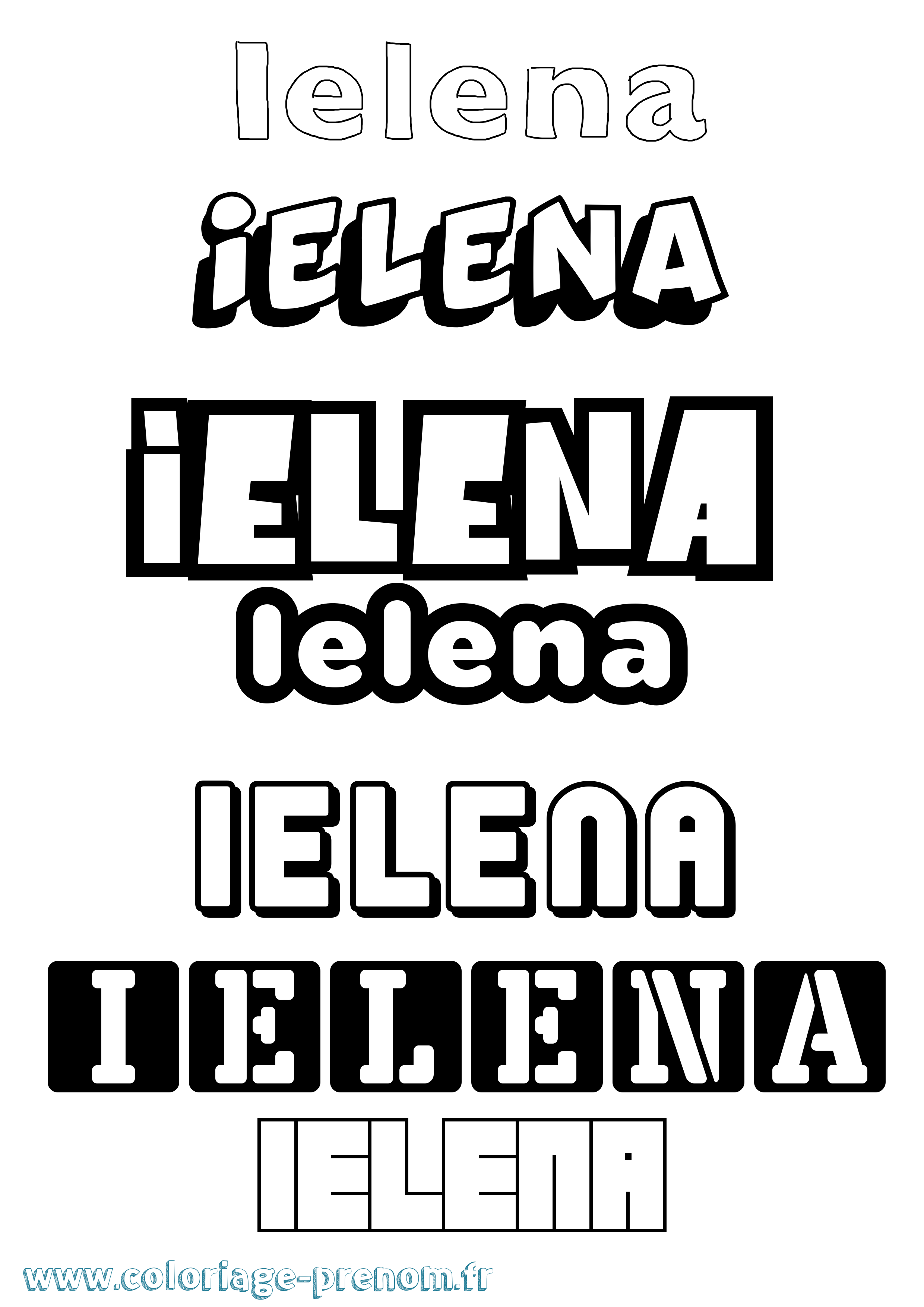 Coloriage Ielena Simple Coloriage prénom Ielena Simple