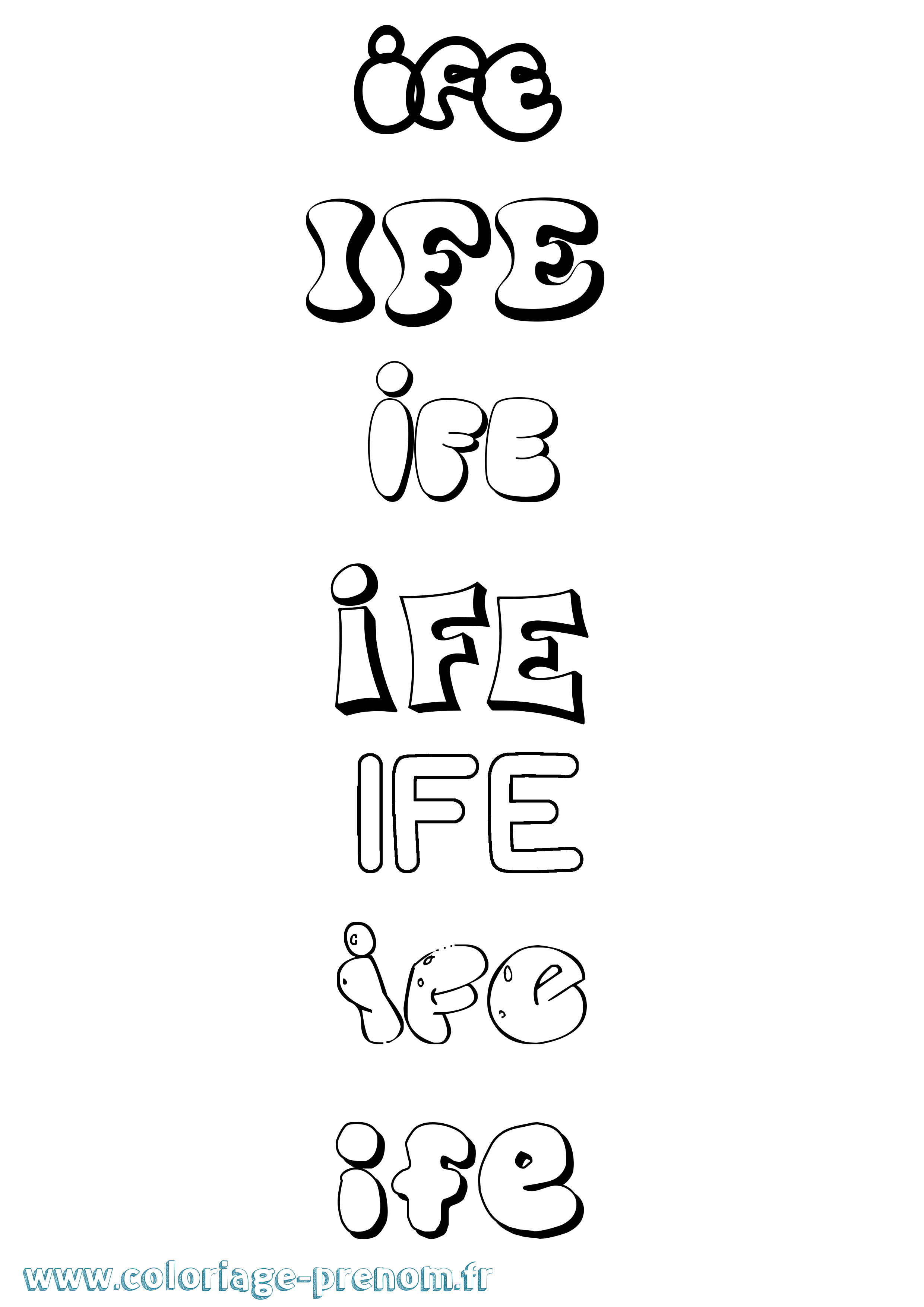 Coloriage Ife Bubble Coloriage prénom Ife Bubble