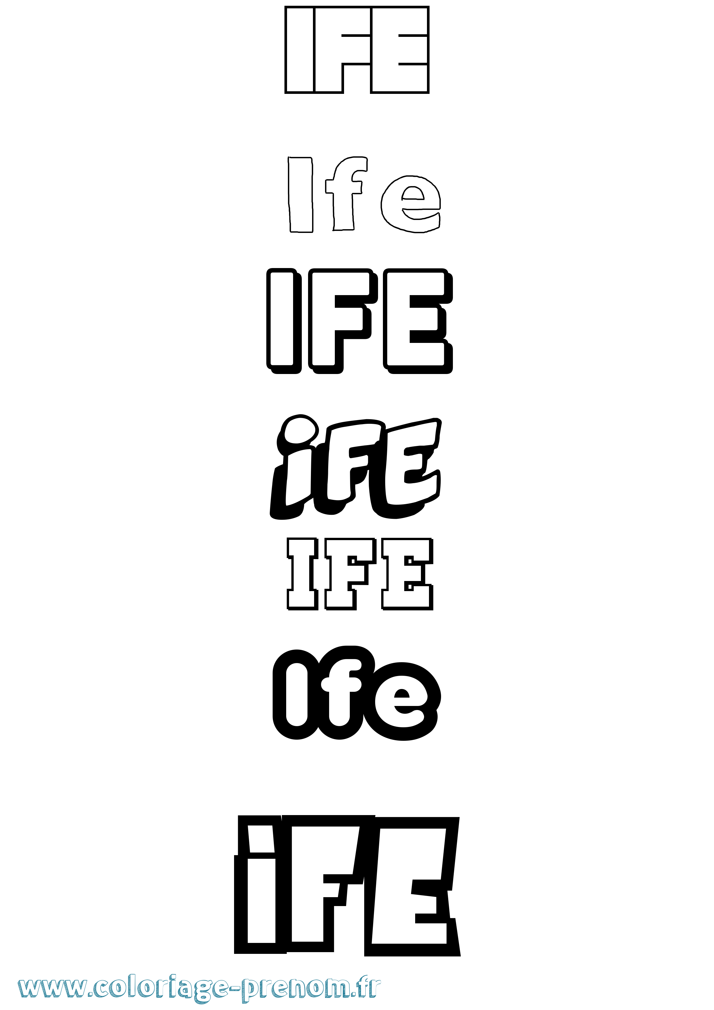 Coloriage Ife Simple Coloriage prénom Ife Simple
