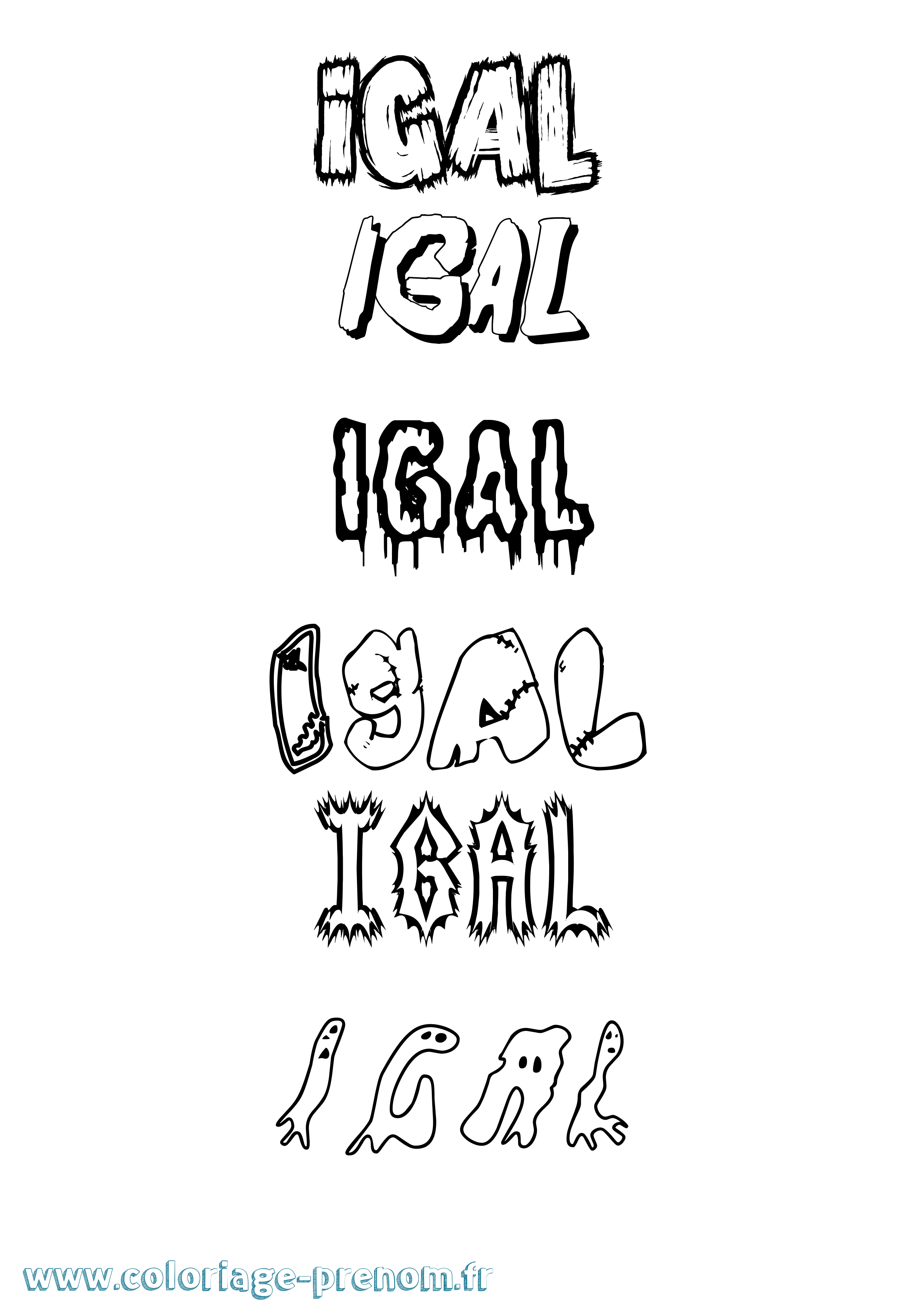 Coloriage Igal Frisson Coloriage prénom Igal Frisson