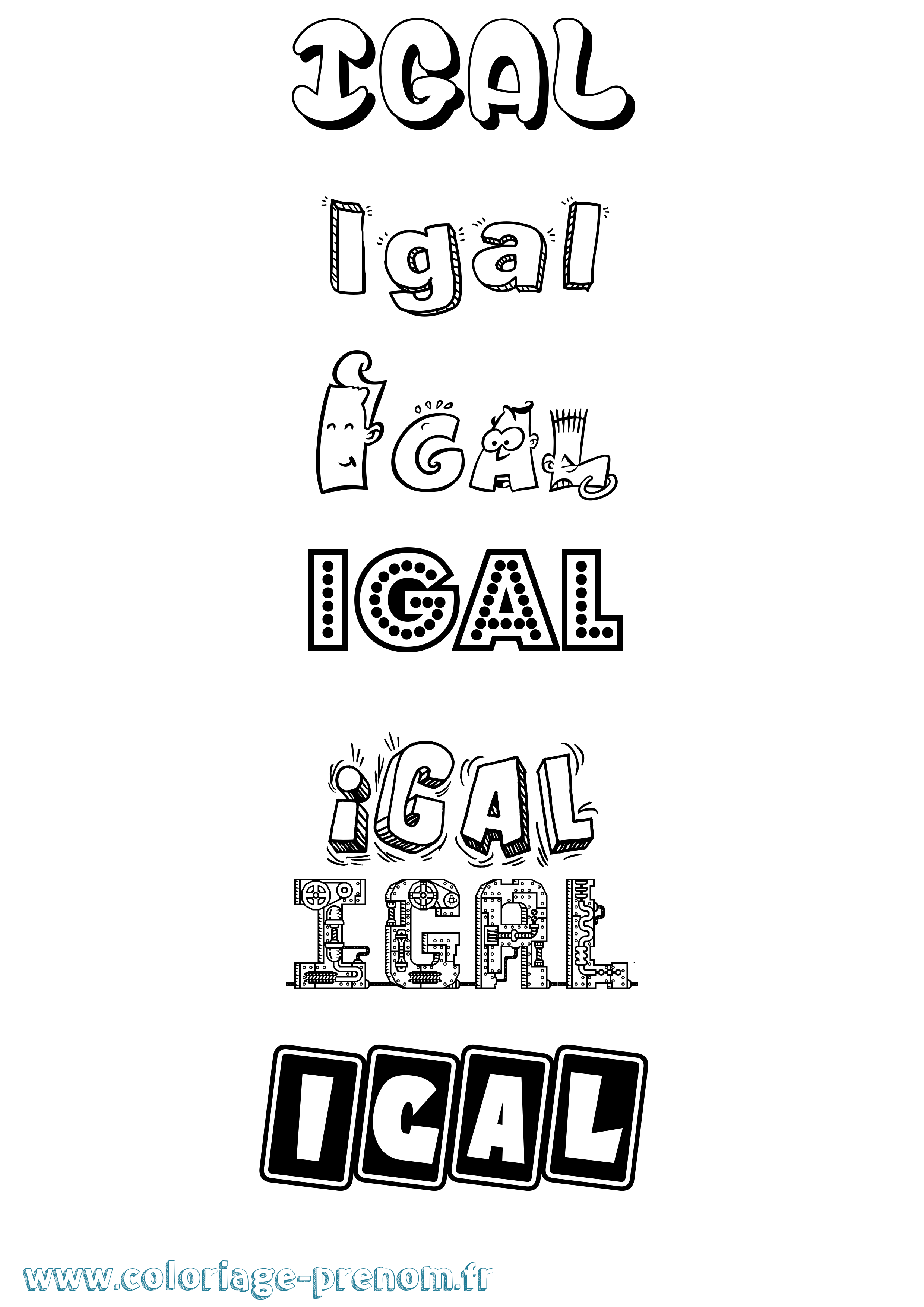 Coloriage Igal Fun Coloriage prénom Igal Fun