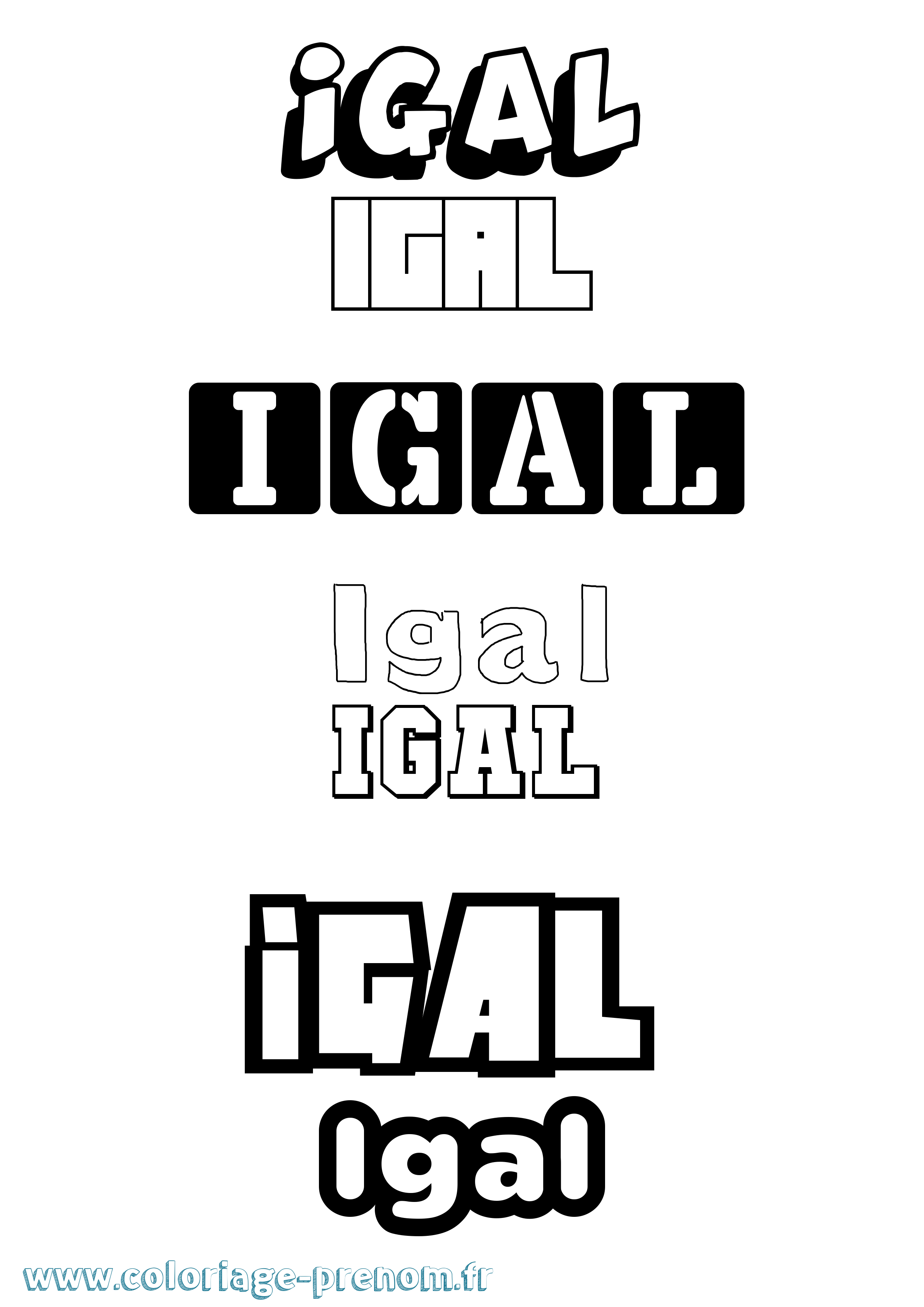 Coloriage Igal Simple Coloriage prénom Igal Simple