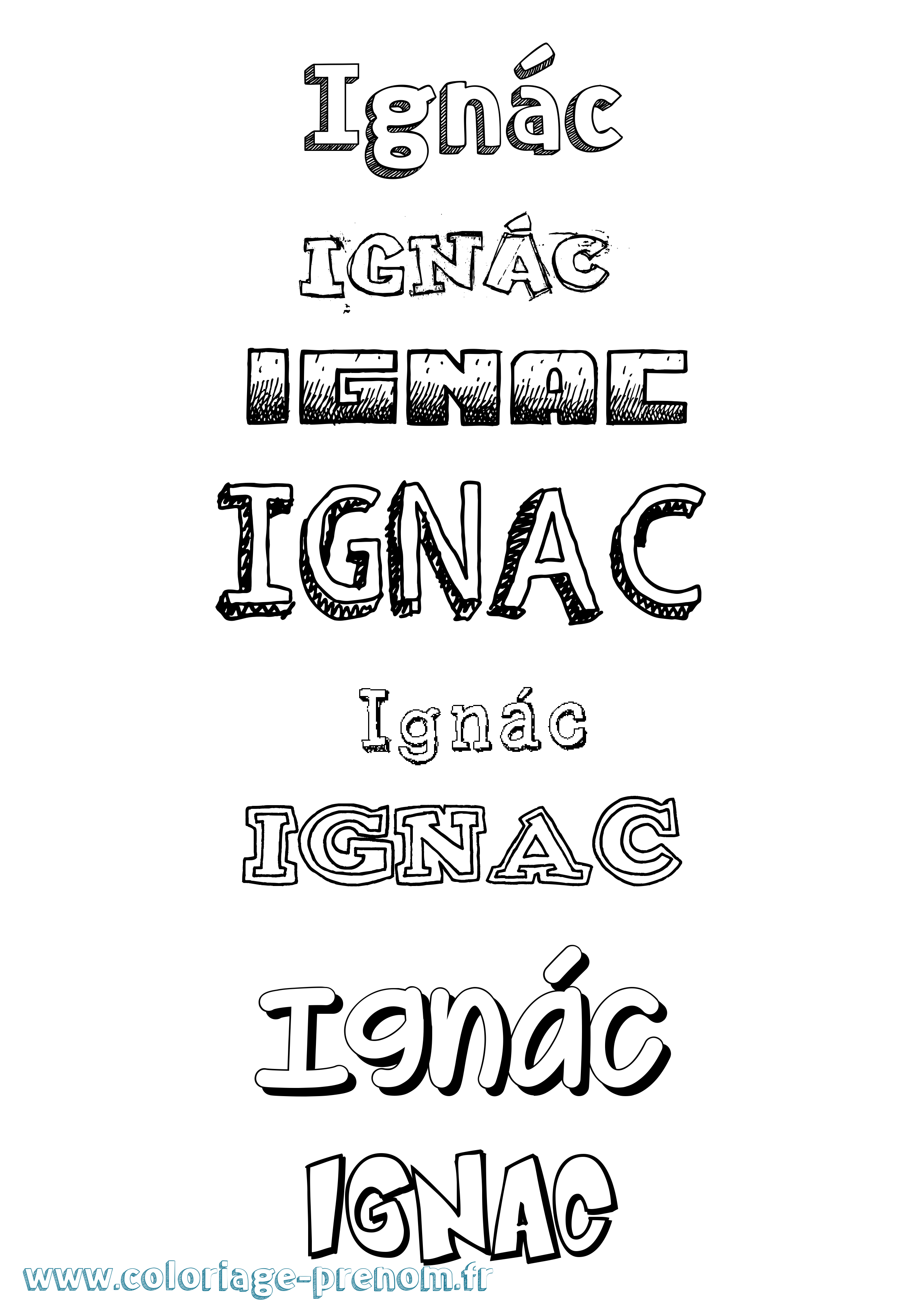 Coloriage Ignác Dessiné Coloriage prénom Ignác Dessiné
