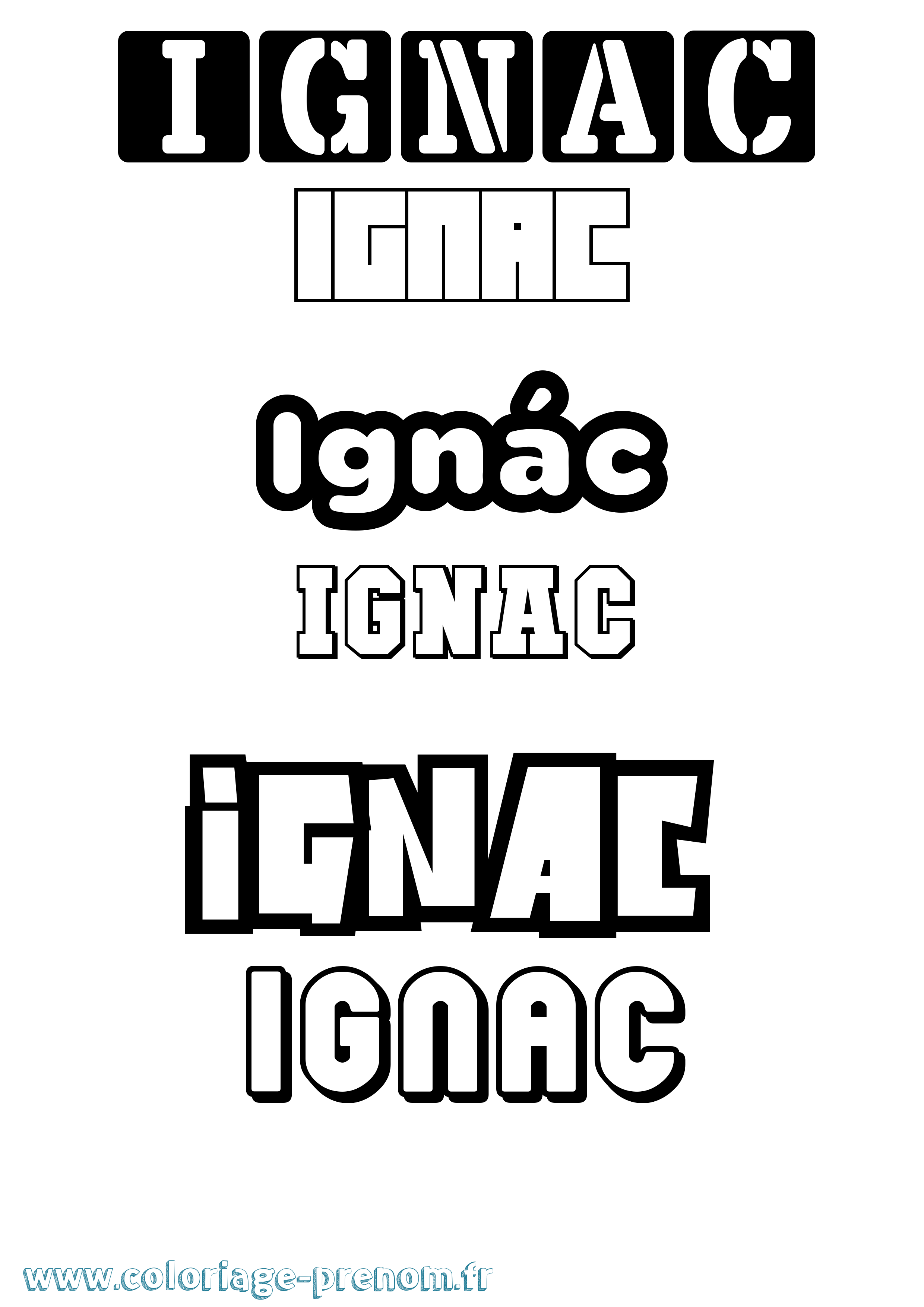 Coloriage Ignác Simple Coloriage prénom Ignác Simple