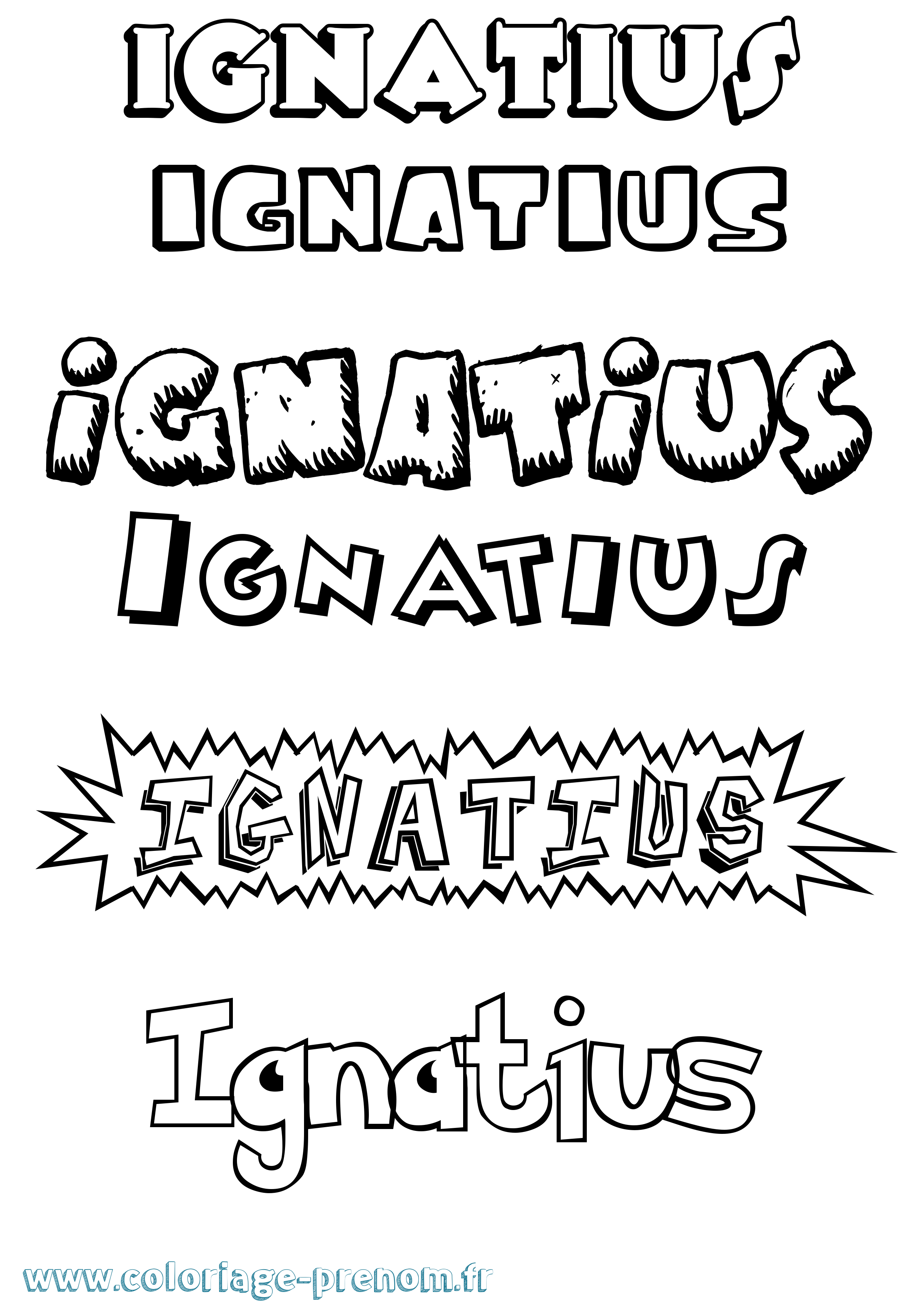 Coloriage Ignatius Dessin Animé Coloriage prénom Ignatius Dessin Animé