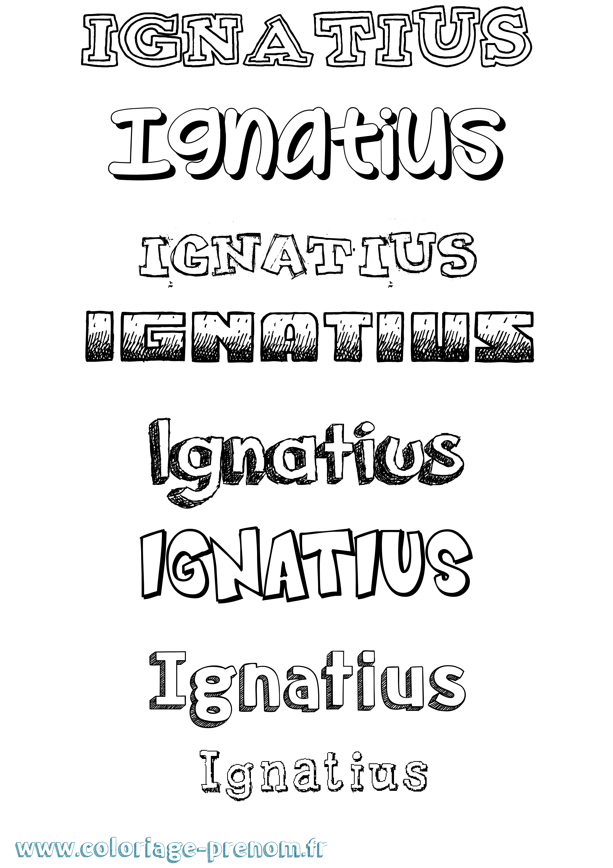 Coloriage Ignatius Dessiné Coloriage prénom Ignatius Dessiné