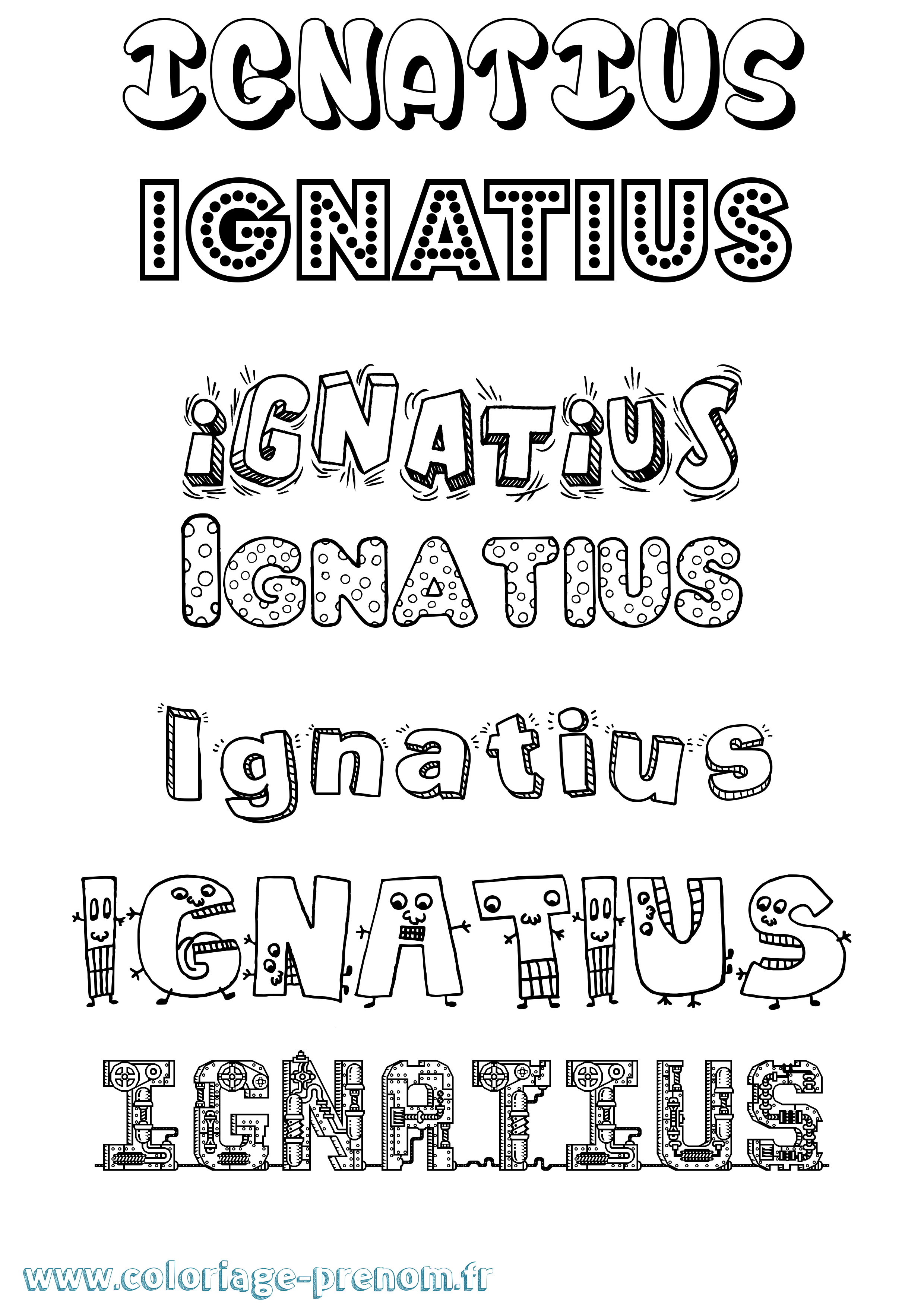 Coloriage Ignatius Fun Coloriage prénom Ignatius Fun