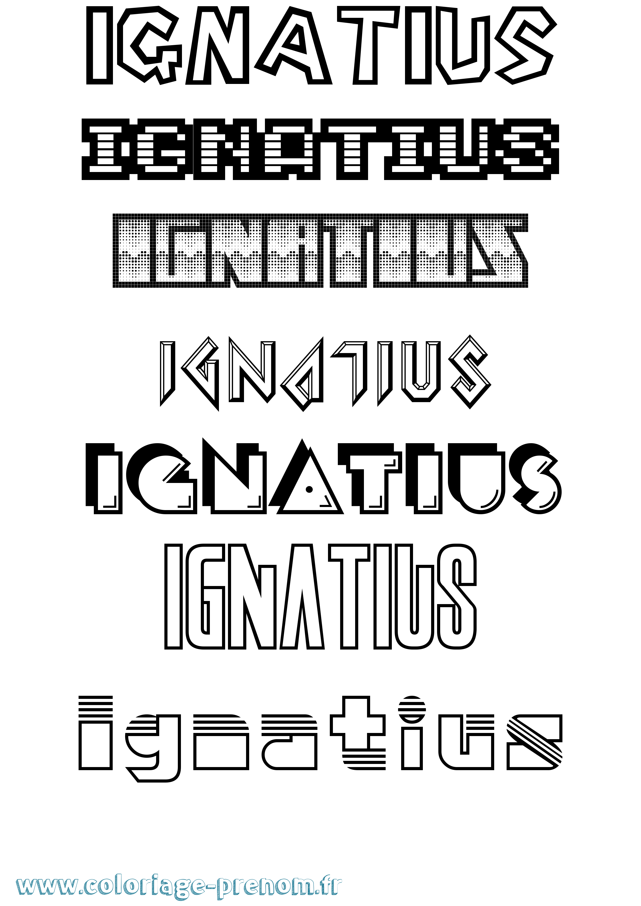 Coloriage Ignatius Jeux Vidéos Coloriage prénom Ignatius Jeux Vidéos