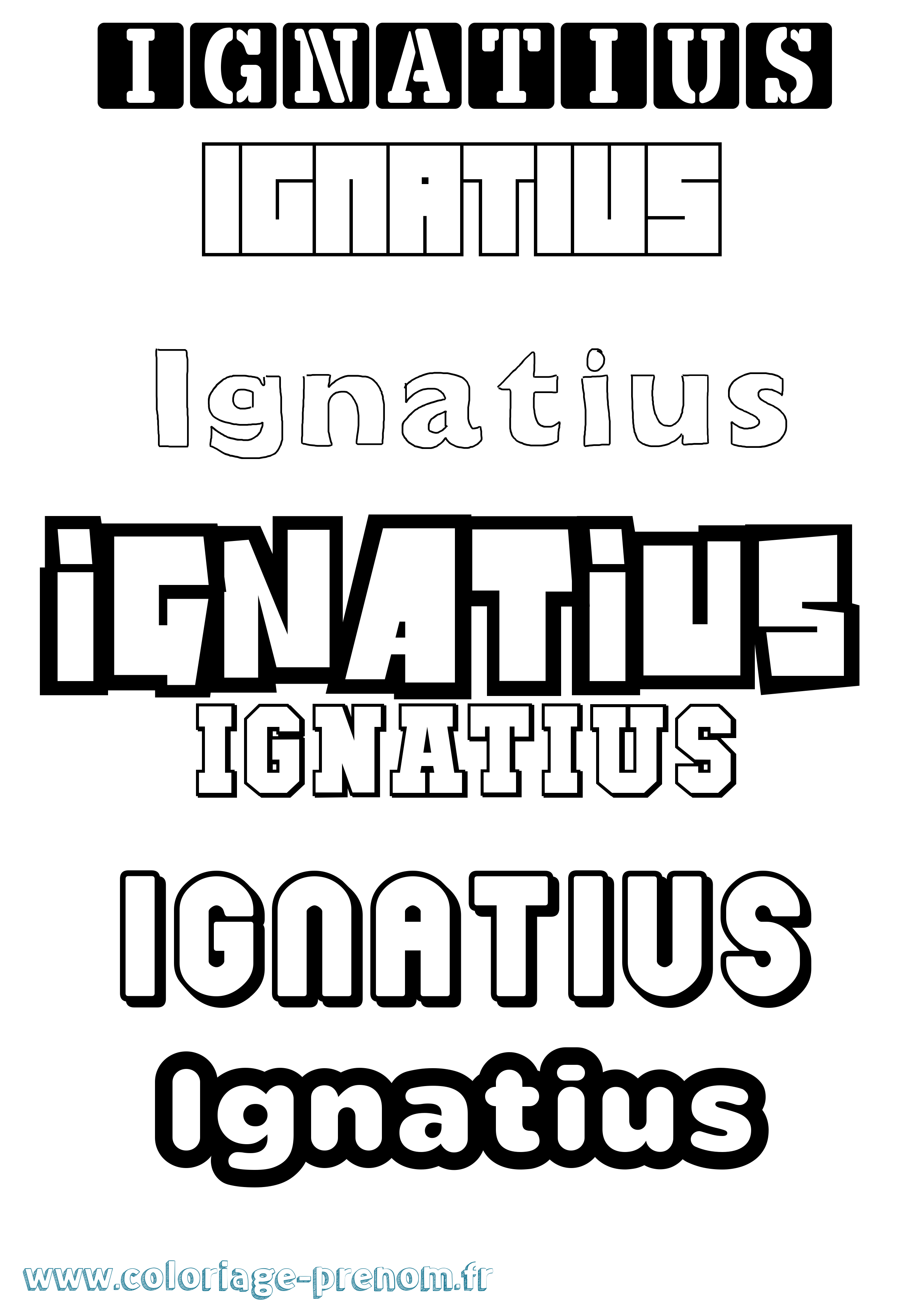 Coloriage Ignatius Simple Coloriage prénom Ignatius Simple