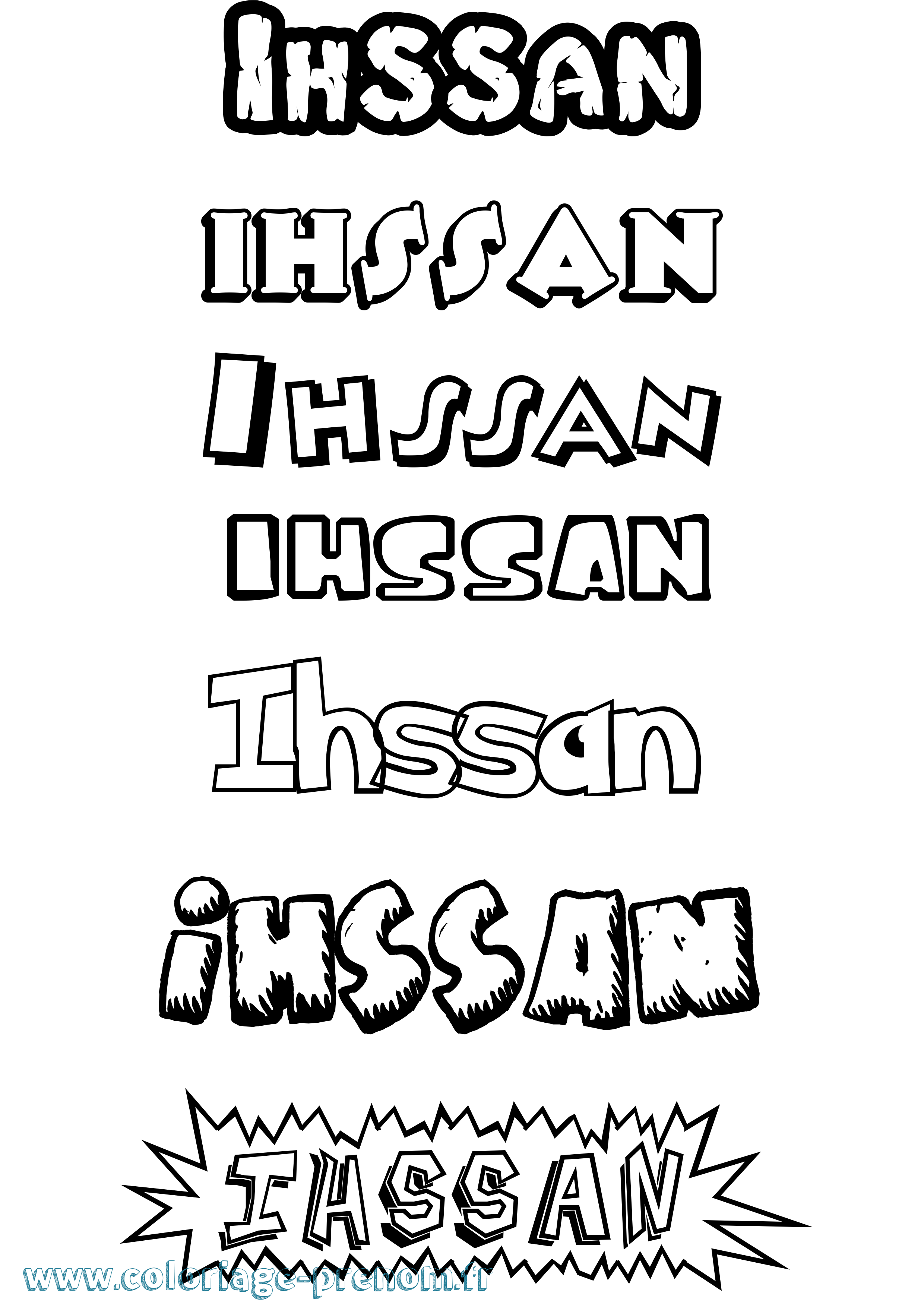 Coloriage prénom Ihssan Dessin Animé