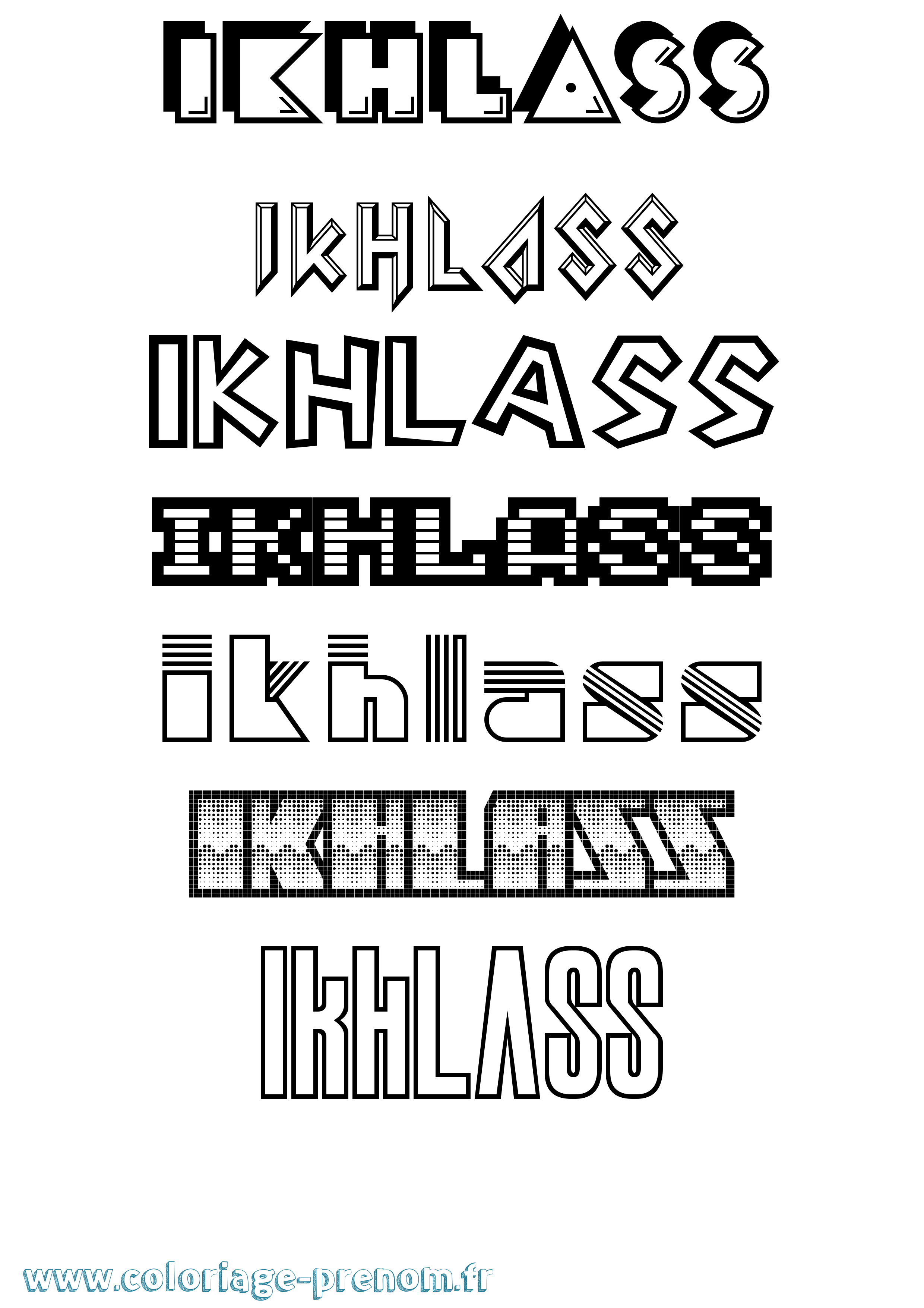 Coloriage Ikhlass Jeux Vidéos Coloriage prénom Ikhlass Jeux Vidéos