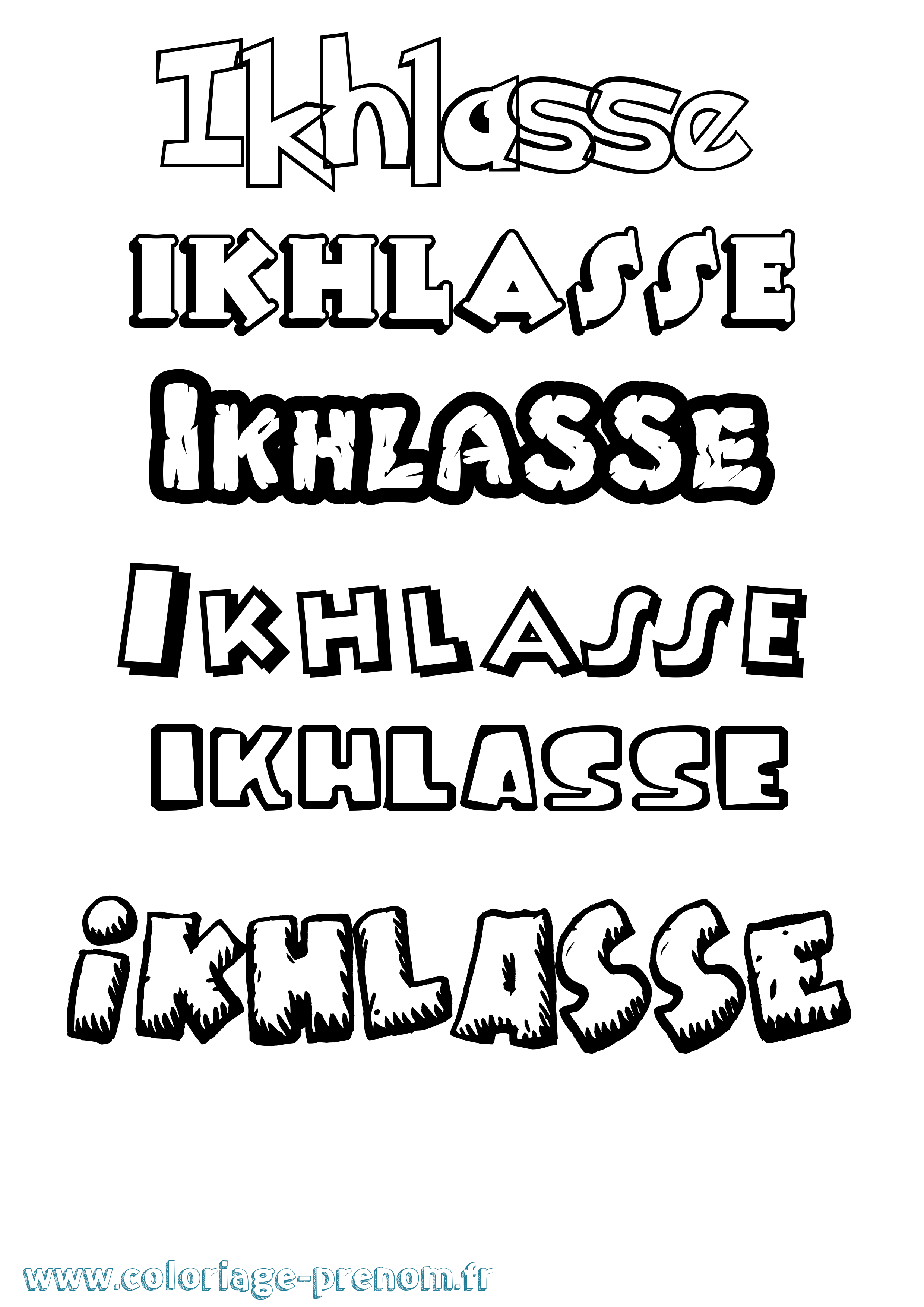 Coloriage Ikhlasse Dessin Animé Coloriage prénom Ikhlasse Dessin Animé
