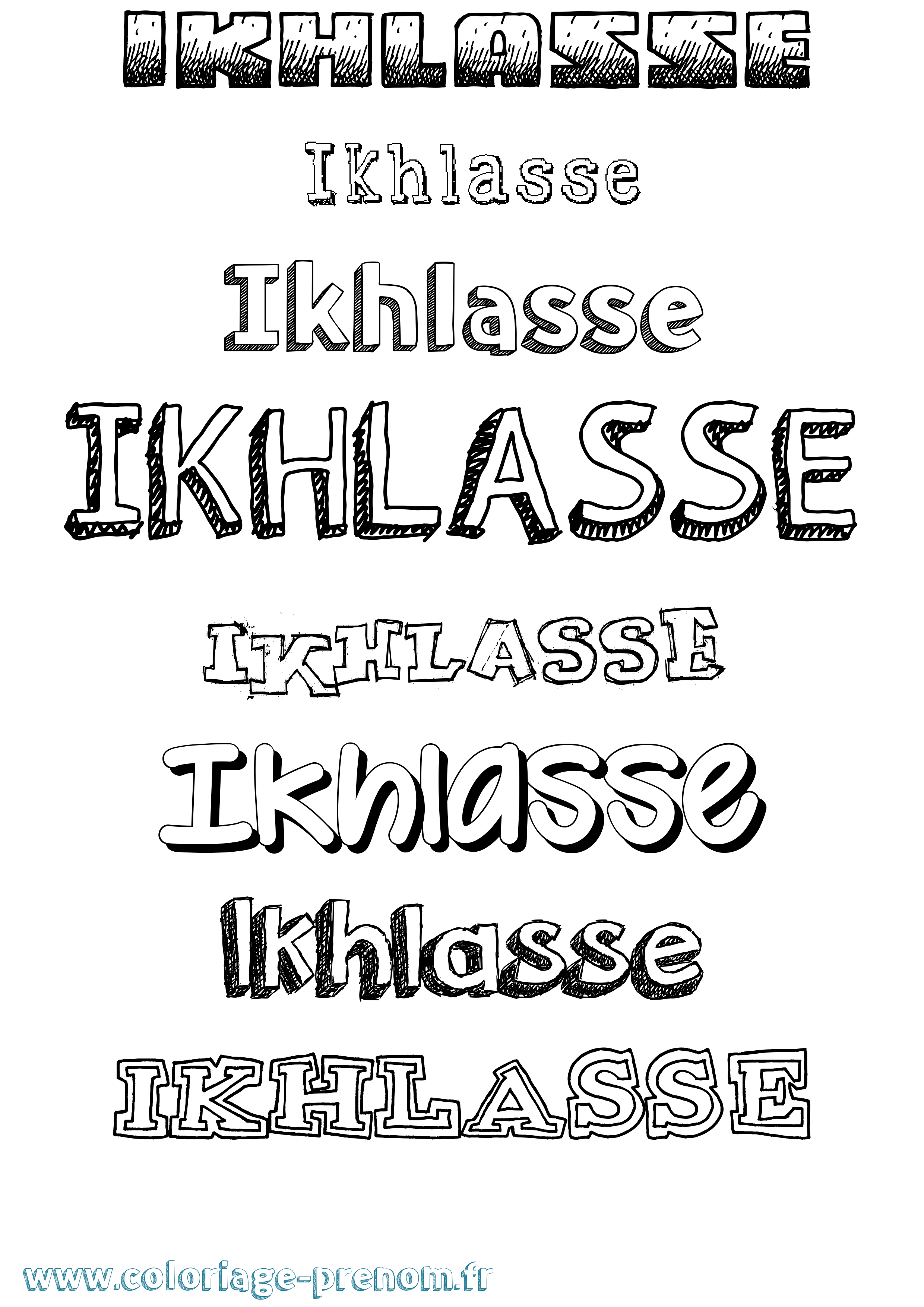 Coloriage Ikhlasse Dessiné Coloriage prénom Ikhlasse Dessiné