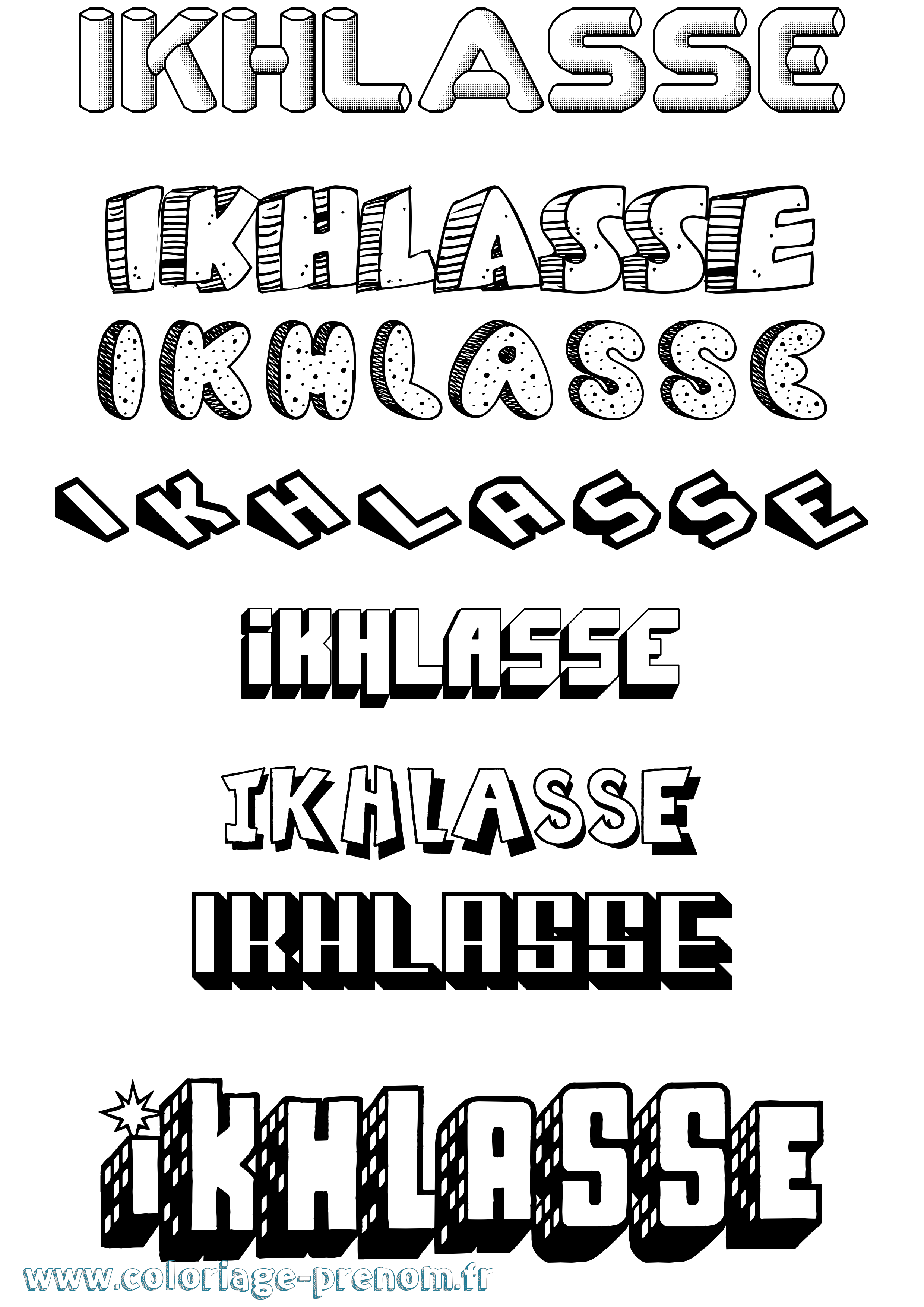 Coloriage Ikhlasse Effet 3D Coloriage prénom Ikhlasse Effet 3D