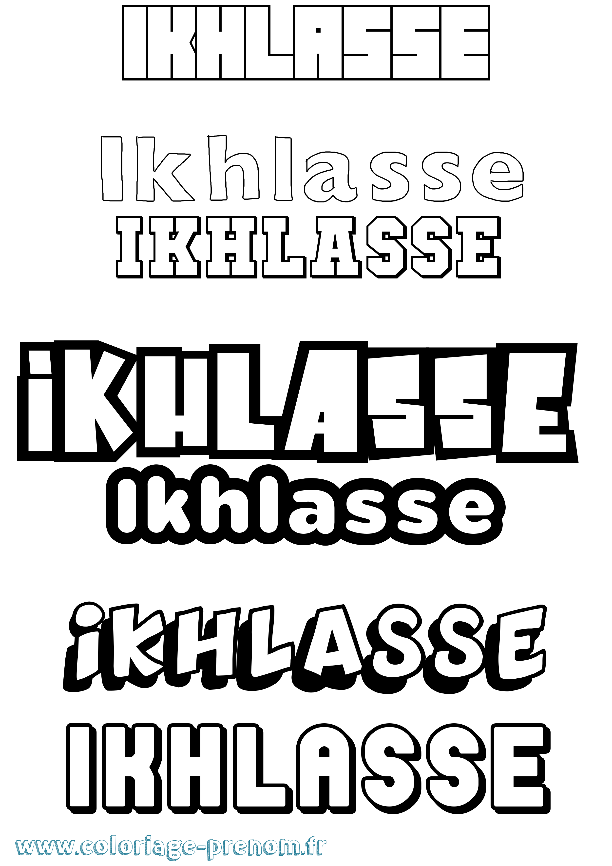 Coloriage Ikhlasse Simple Coloriage prénom Ikhlasse Simple