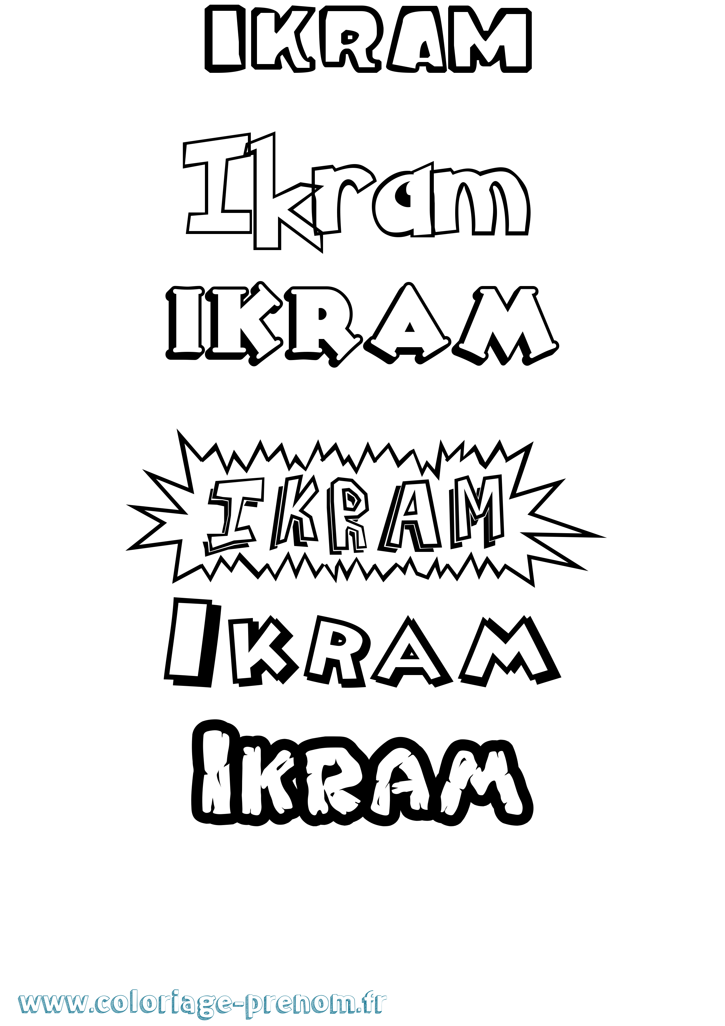 Coloriage prénom Ikram Dessin Animé