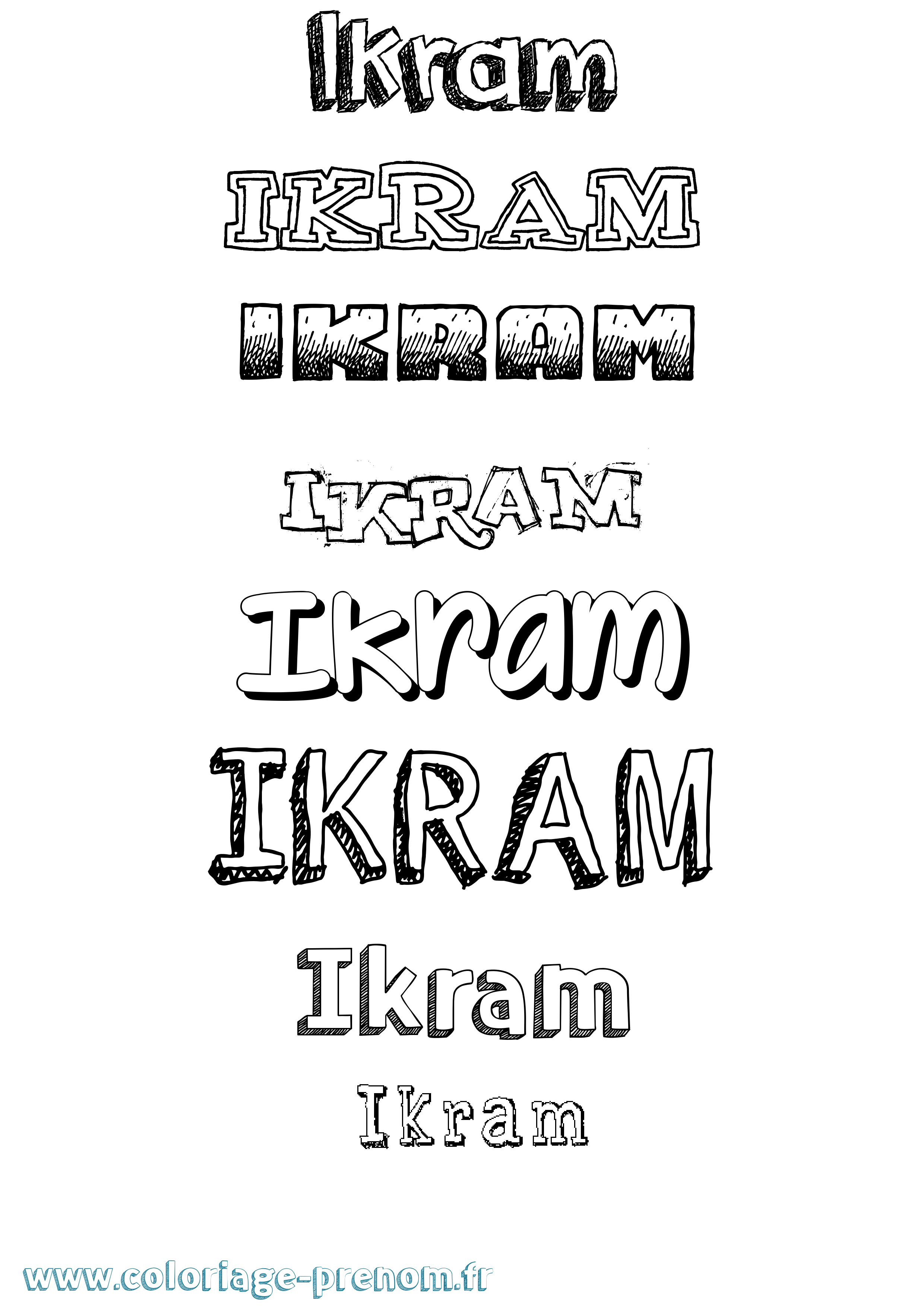 Coloriage prénom Ikram Dessiné