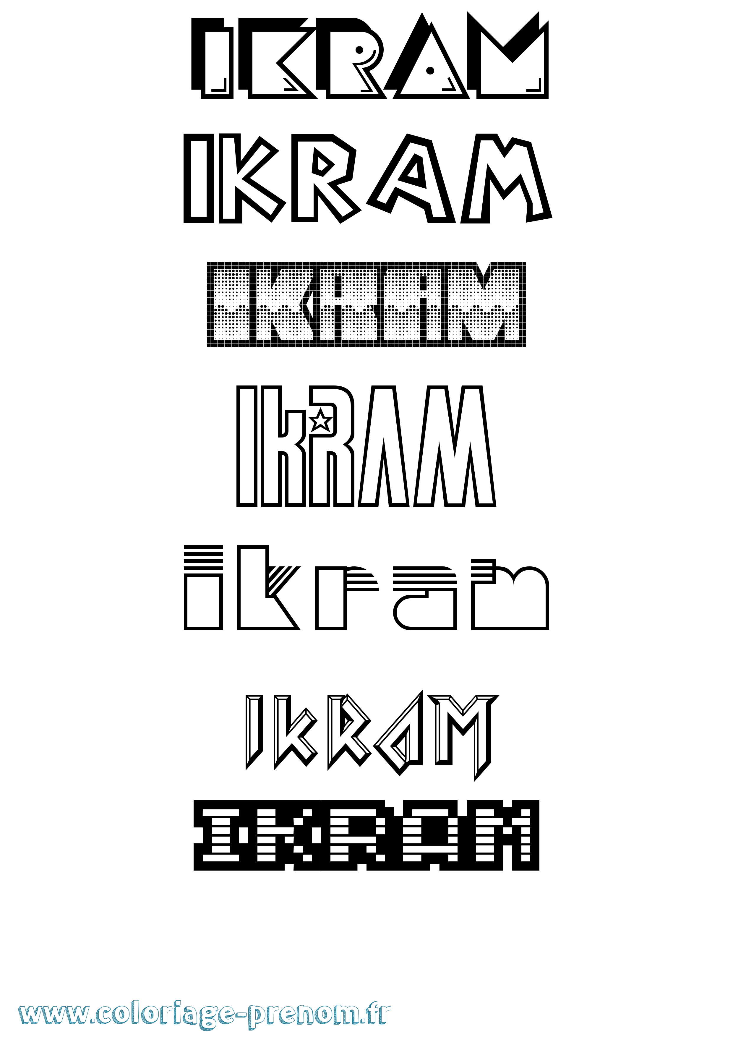 Coloriage Ikram Jeux Vidéos Coloriage prénom Ikram Jeux Vidéos