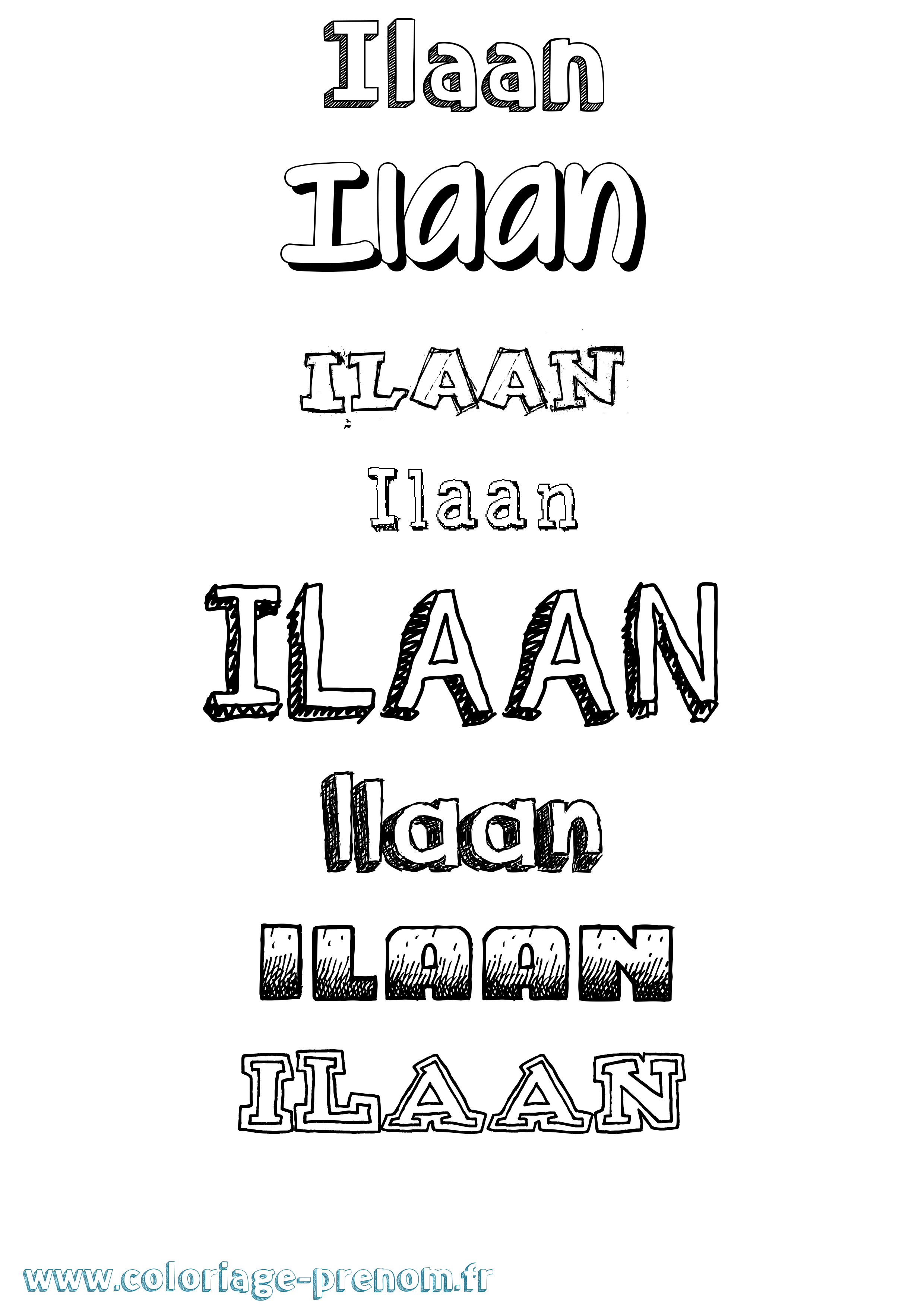 Coloriage Ilaan Dessiné Coloriage prénom Ilaan Dessiné
