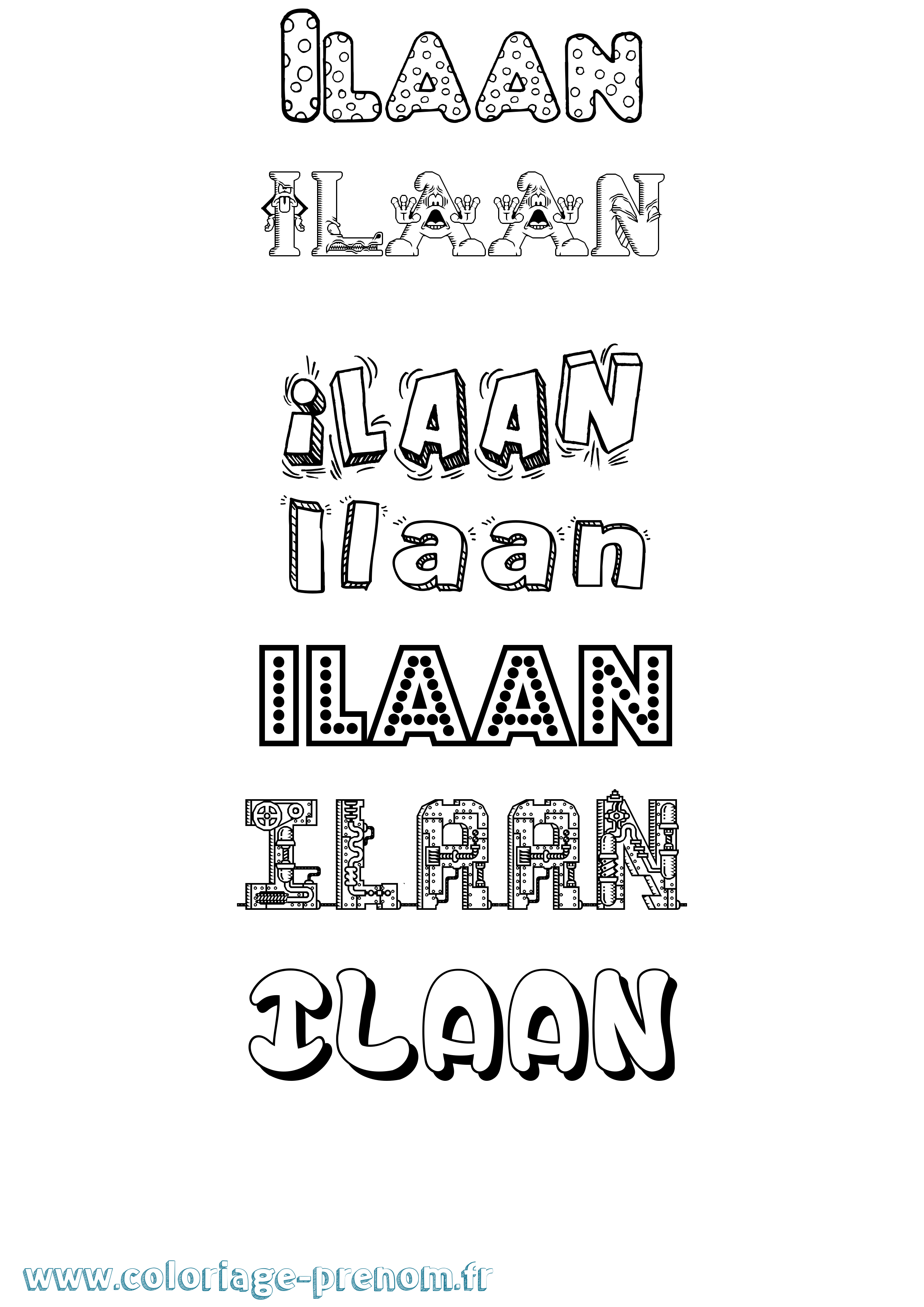Coloriage Ilaan Fun Coloriage prénom Ilaan Fun