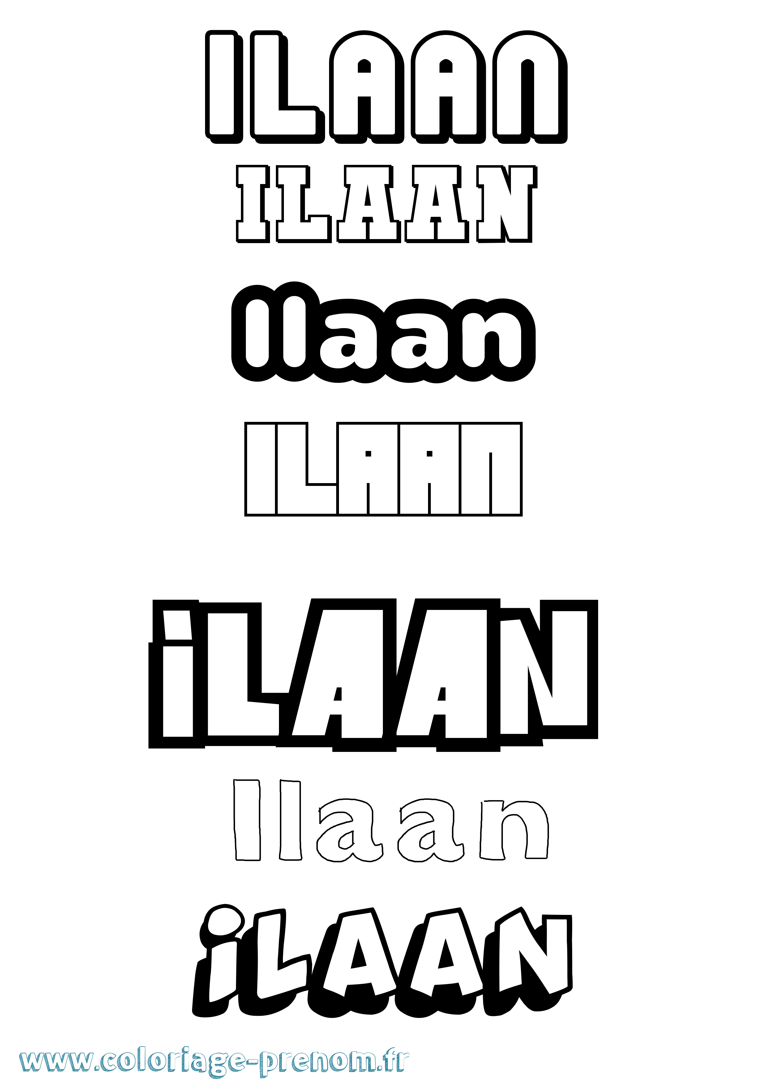 Coloriage Ilaan Simple Coloriage prénom Ilaan Simple