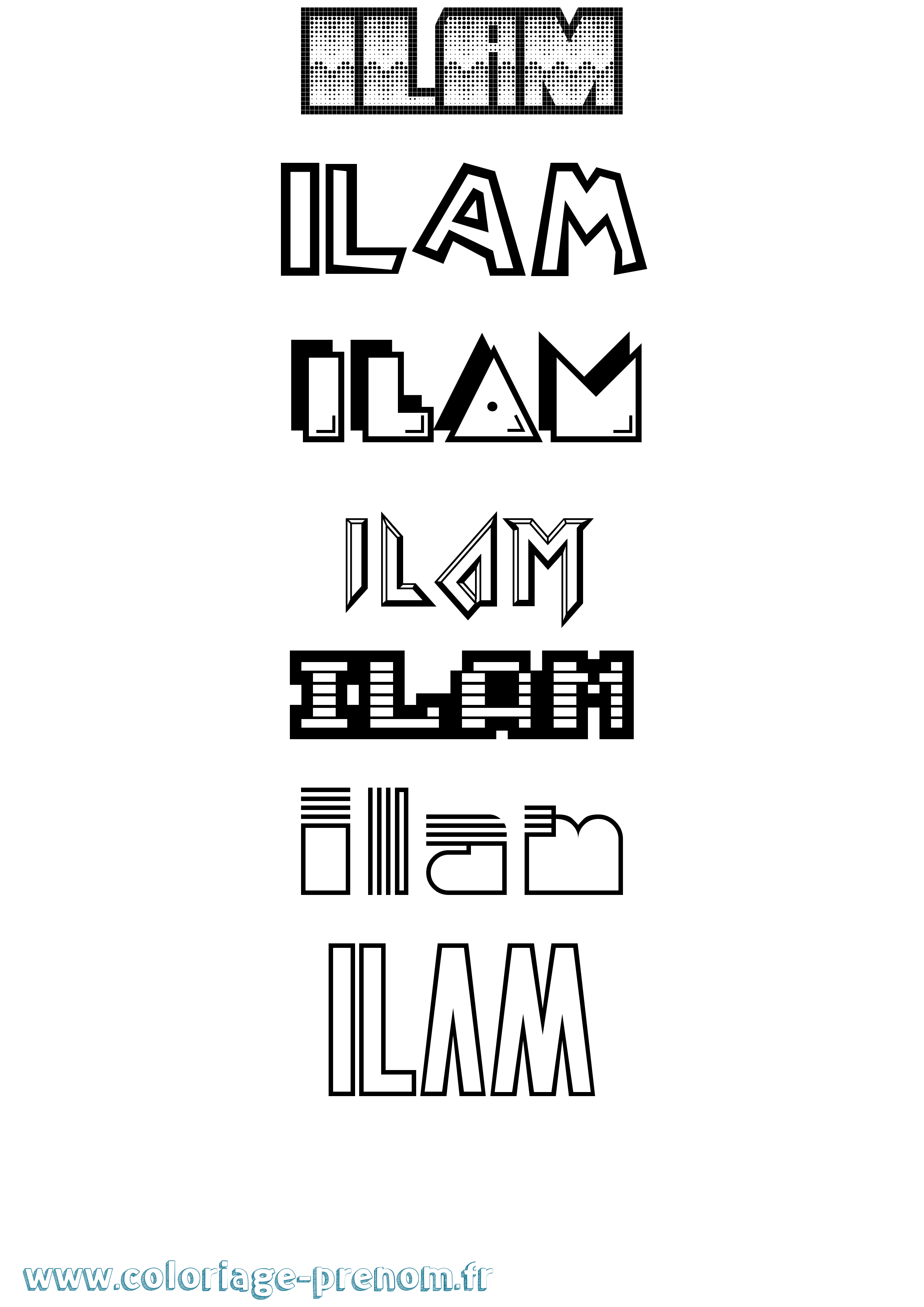 Coloriage Ilam Jeux Vidéos Coloriage prénom Ilam Jeux Vidéos