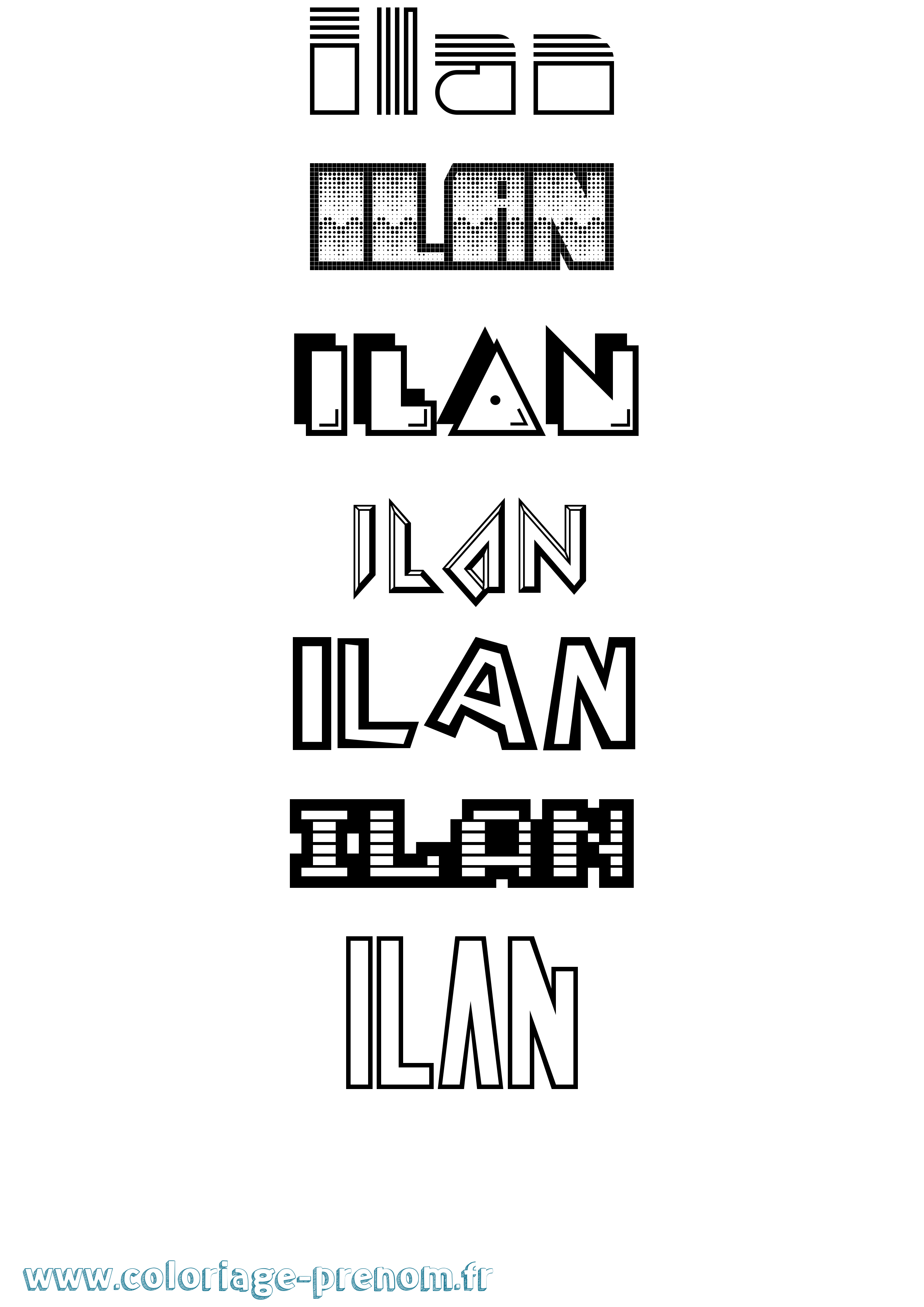 Coloriage prénom Ilan