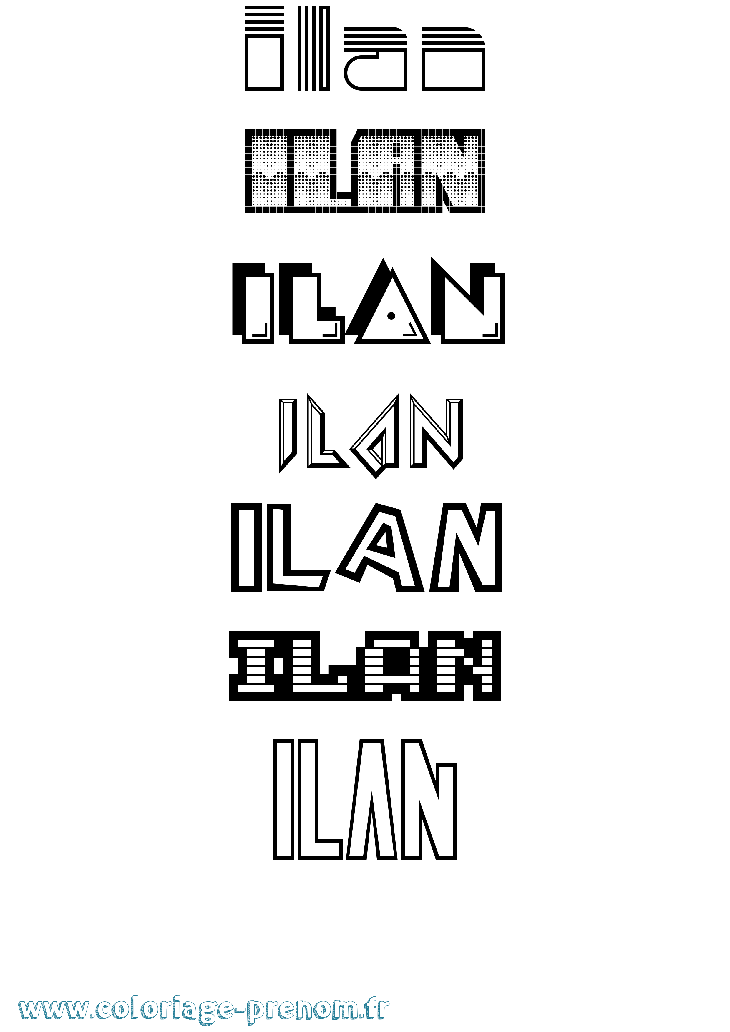 Coloriage Ilan Jeux Vidéos Coloriage prénom Ilan Jeux Vidéos