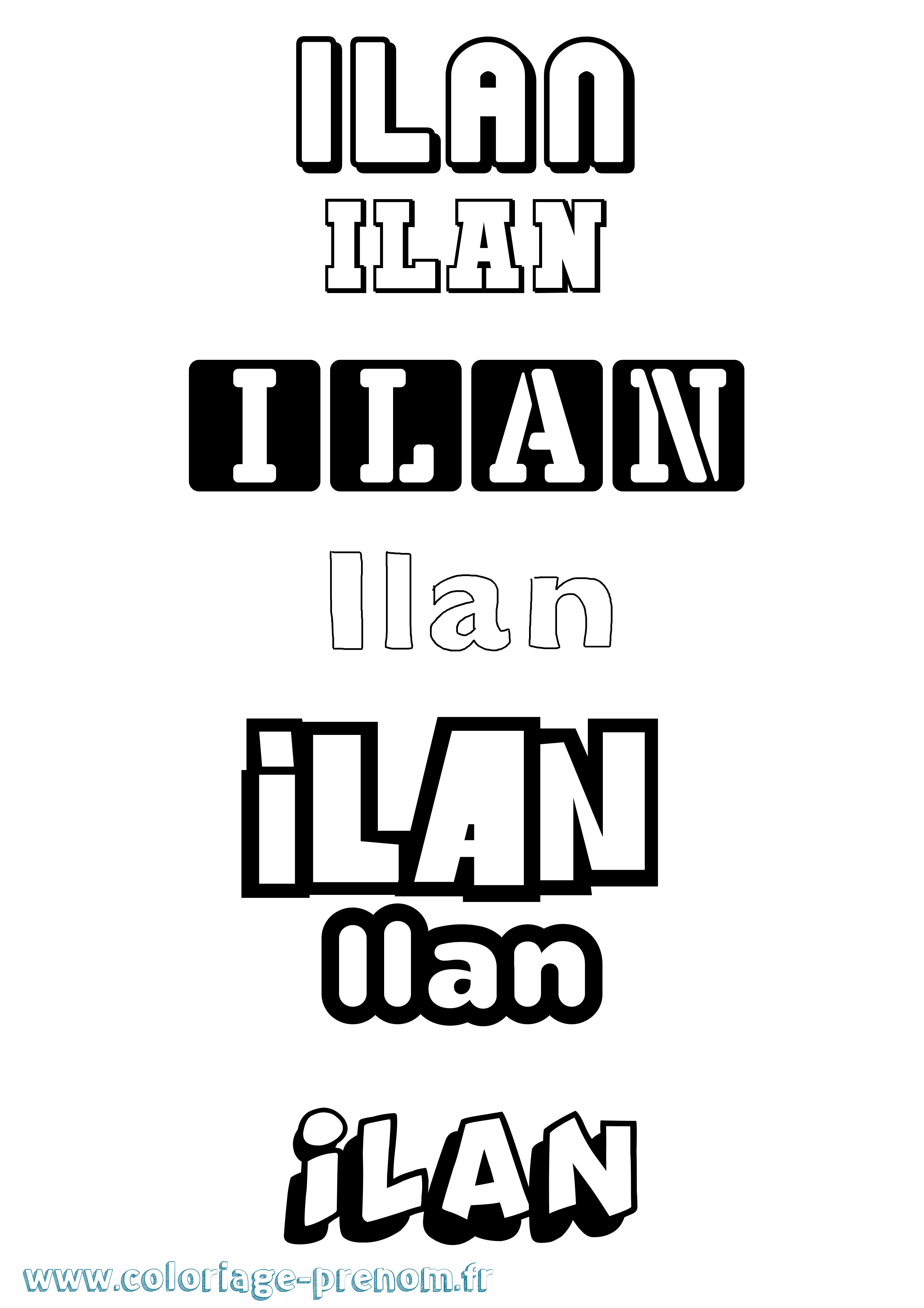 Coloriage Ilan Simple Coloriage prénom Ilan Simple