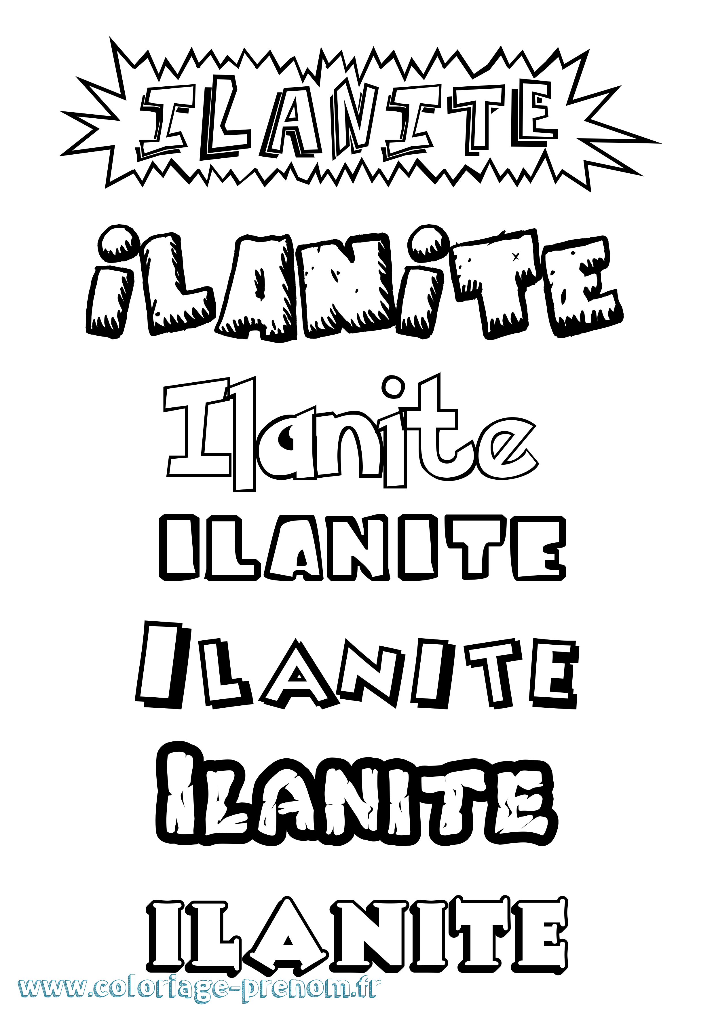 Coloriage Ilanite Dessin Animé Coloriage prénom Ilanite Dessin Animé