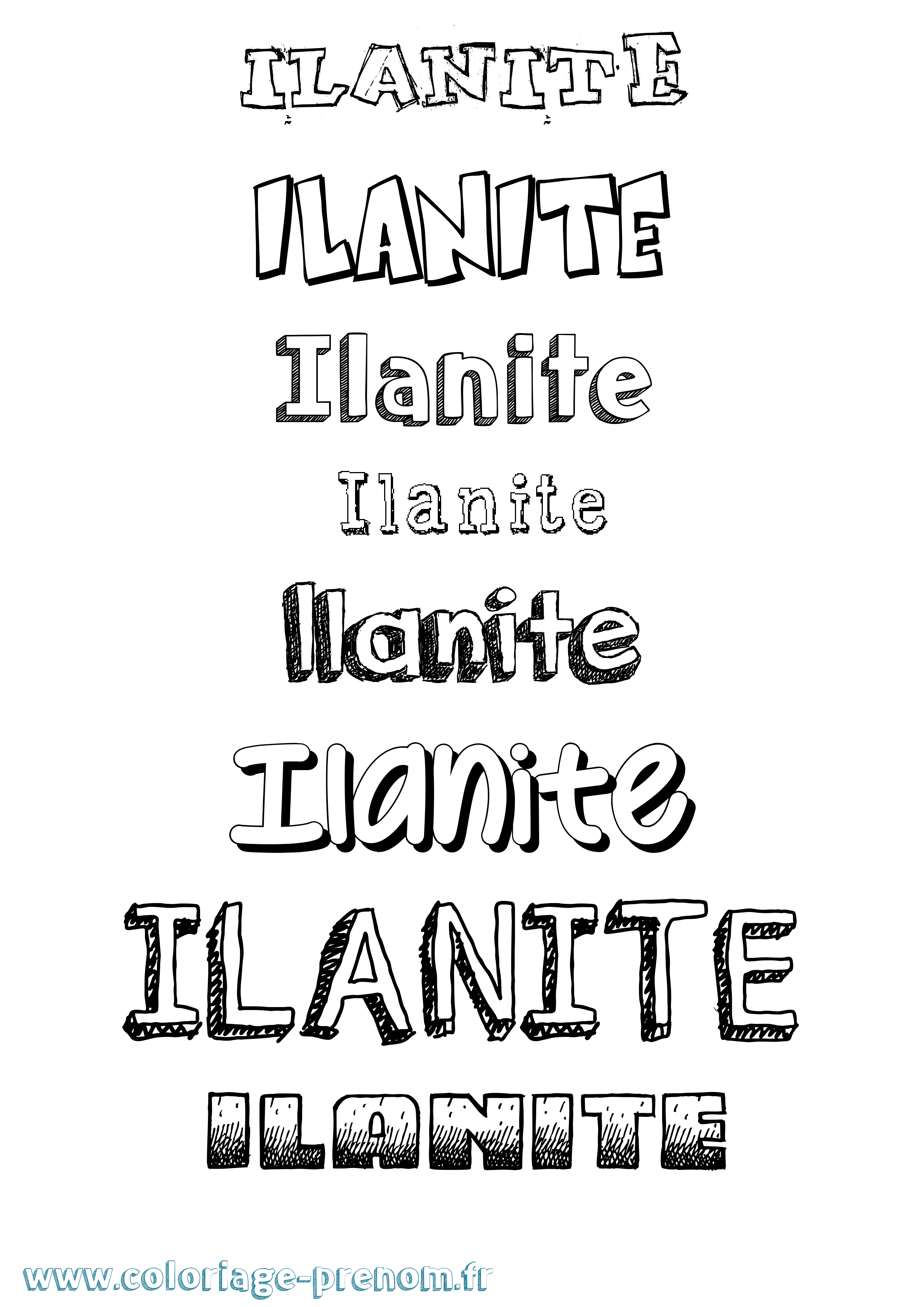 Coloriage Ilanite Dessiné Coloriage prénom Ilanite Dessiné