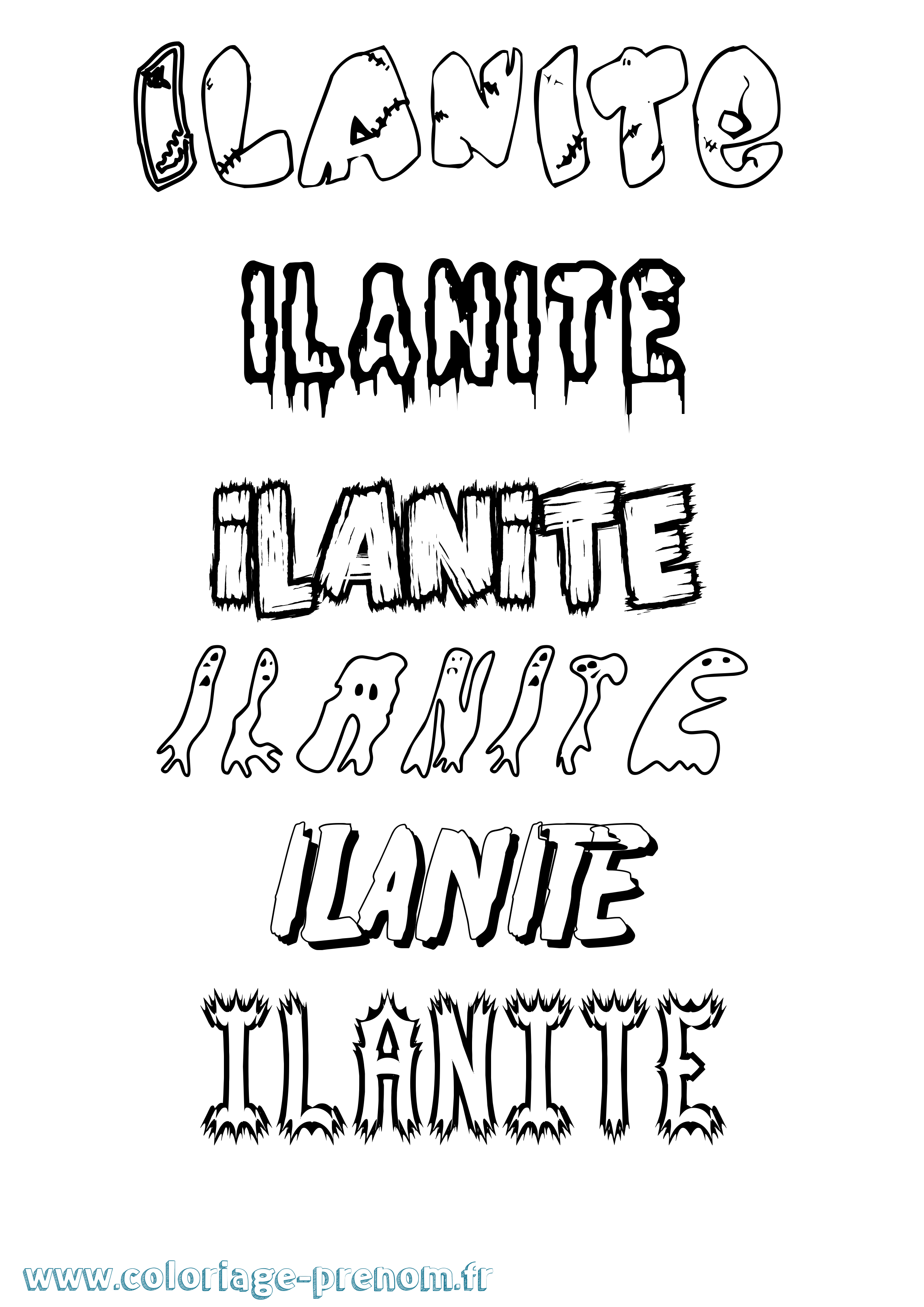 Coloriage Ilanite Frisson Coloriage prénom Ilanite Frisson