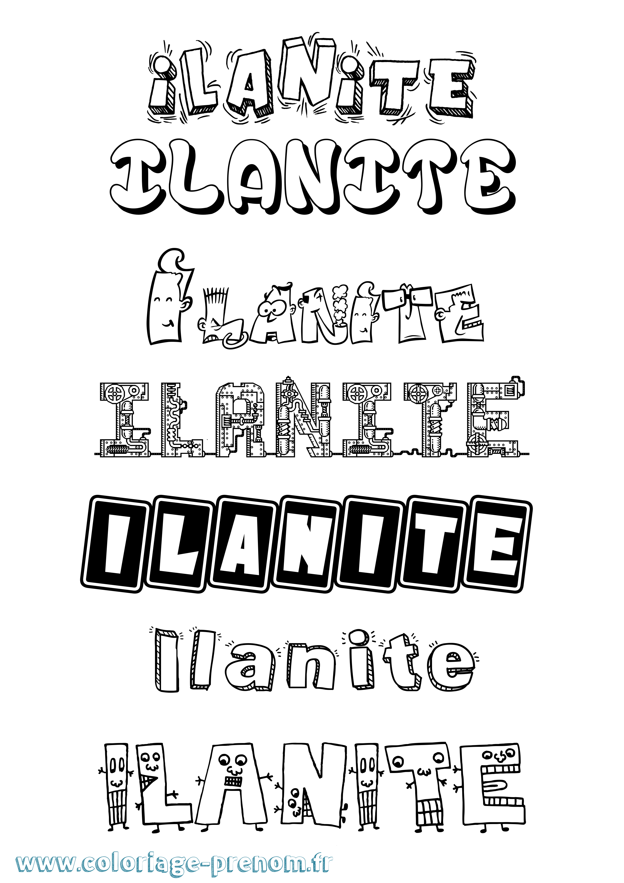 Coloriage Ilanite Fun Coloriage prénom Ilanite Fun