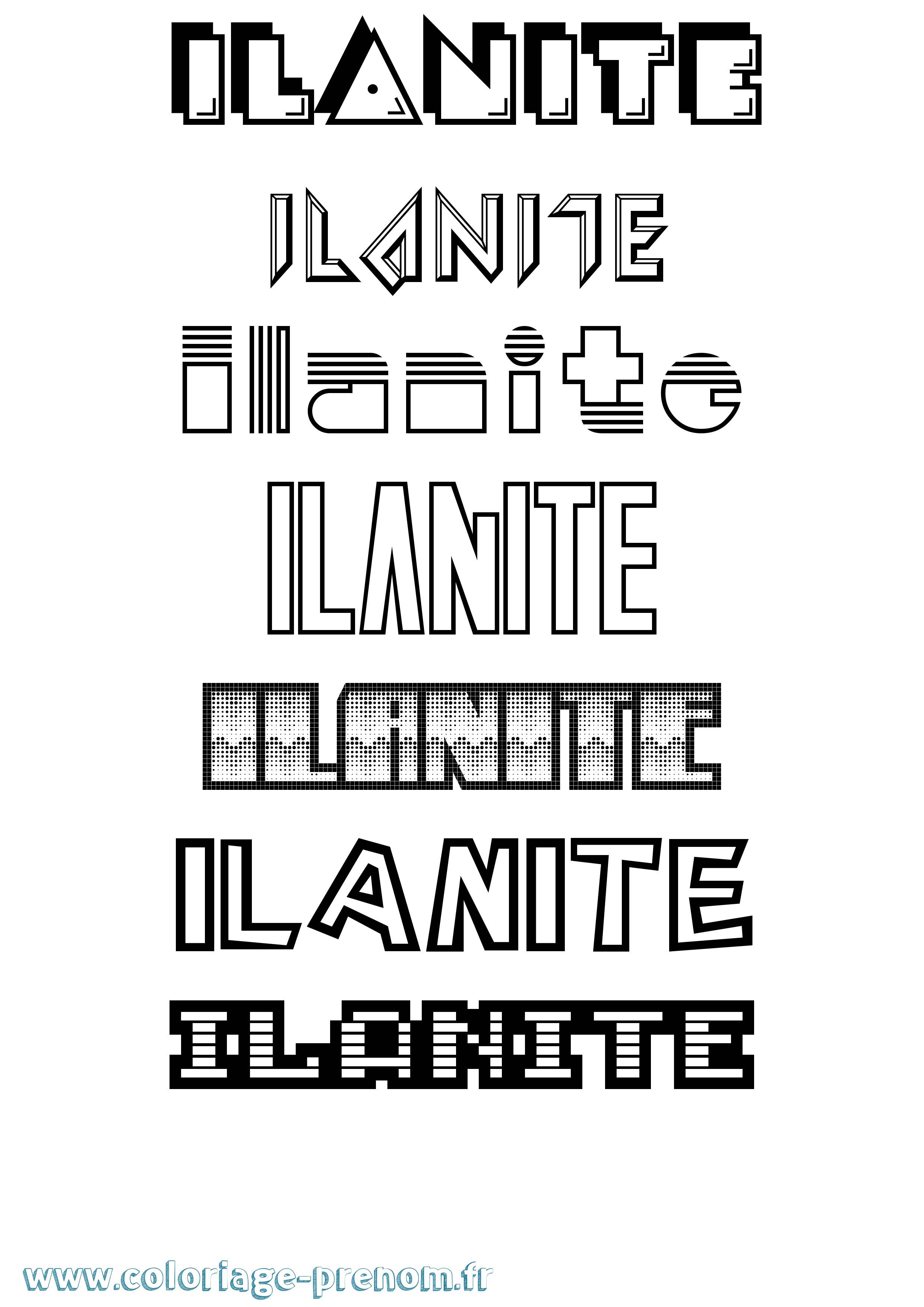 Coloriage Ilanite Jeux Vidéos Coloriage prénom Ilanite Jeux Vidéos