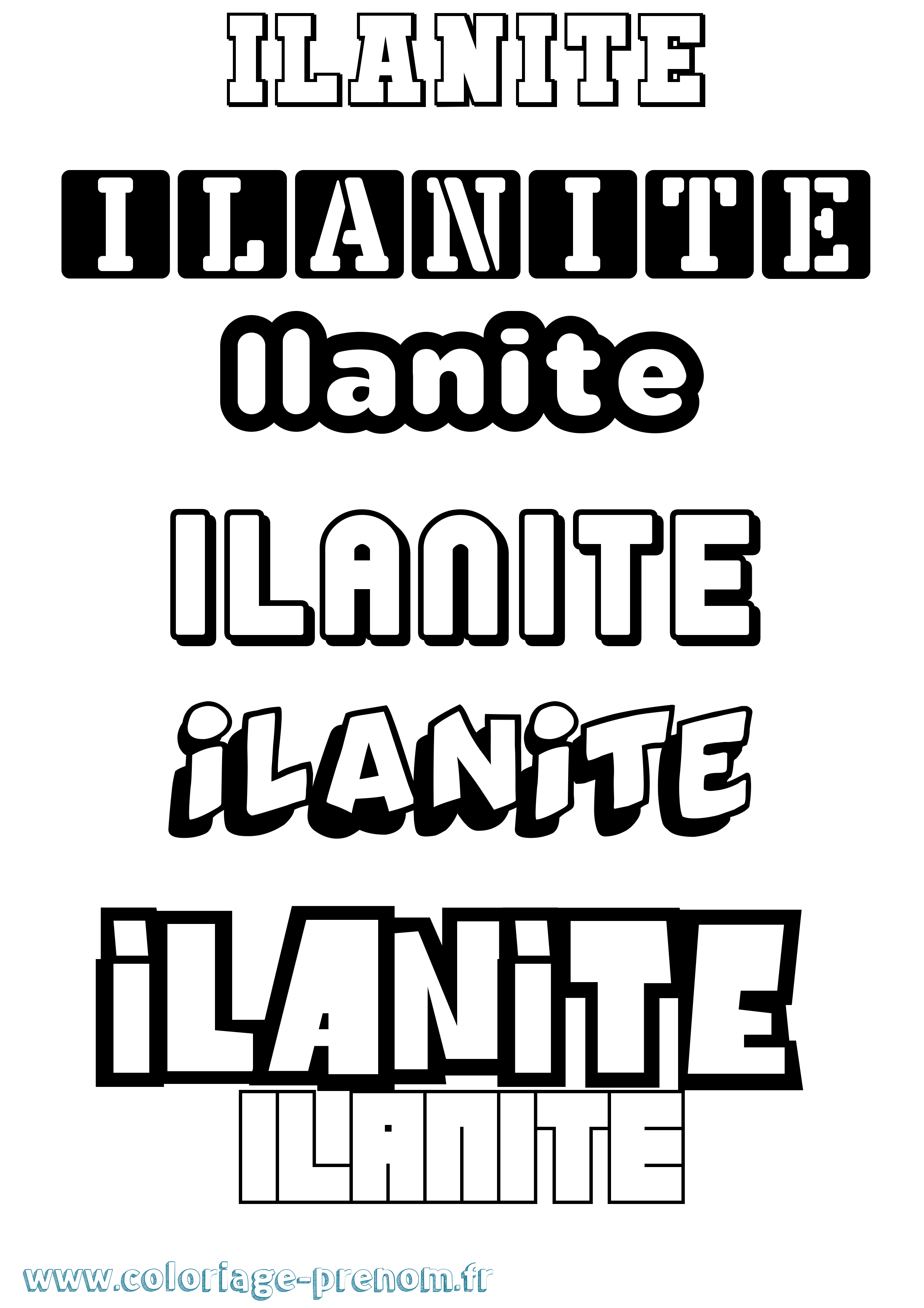 Coloriage Ilanite Simple Coloriage prénom Ilanite Simple