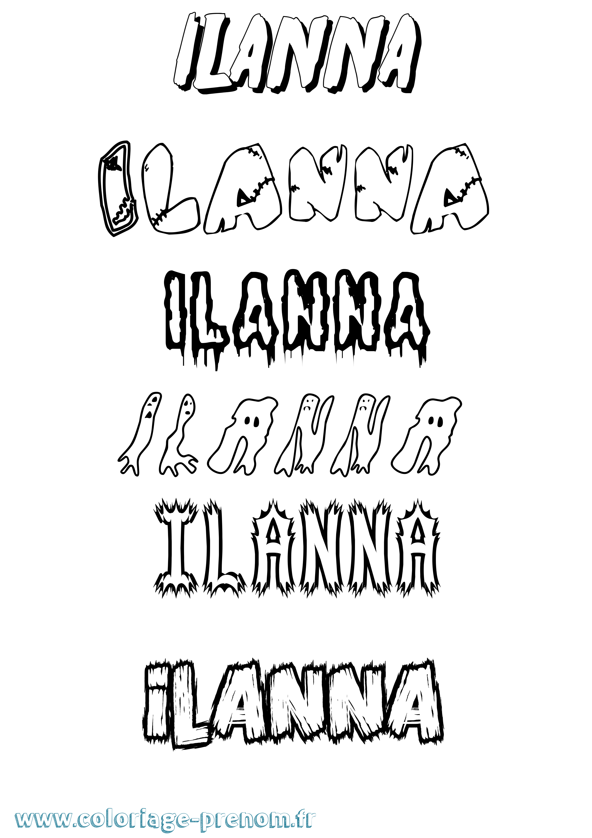 Coloriage Ilanna Frisson Coloriage prénom Ilanna Frisson