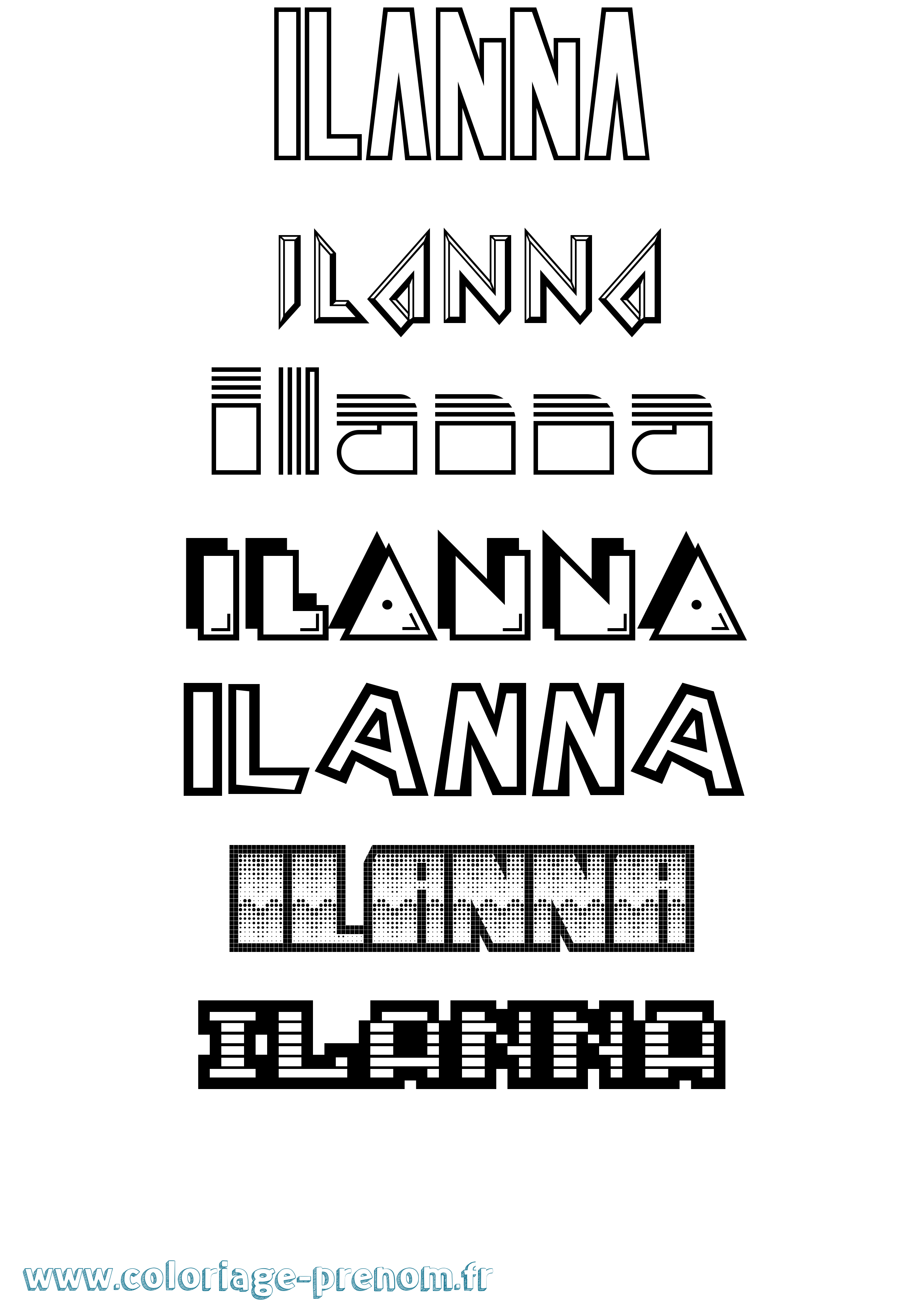 Coloriage Ilanna Jeux Vidéos Coloriage prénom Ilanna Jeux Vidéos