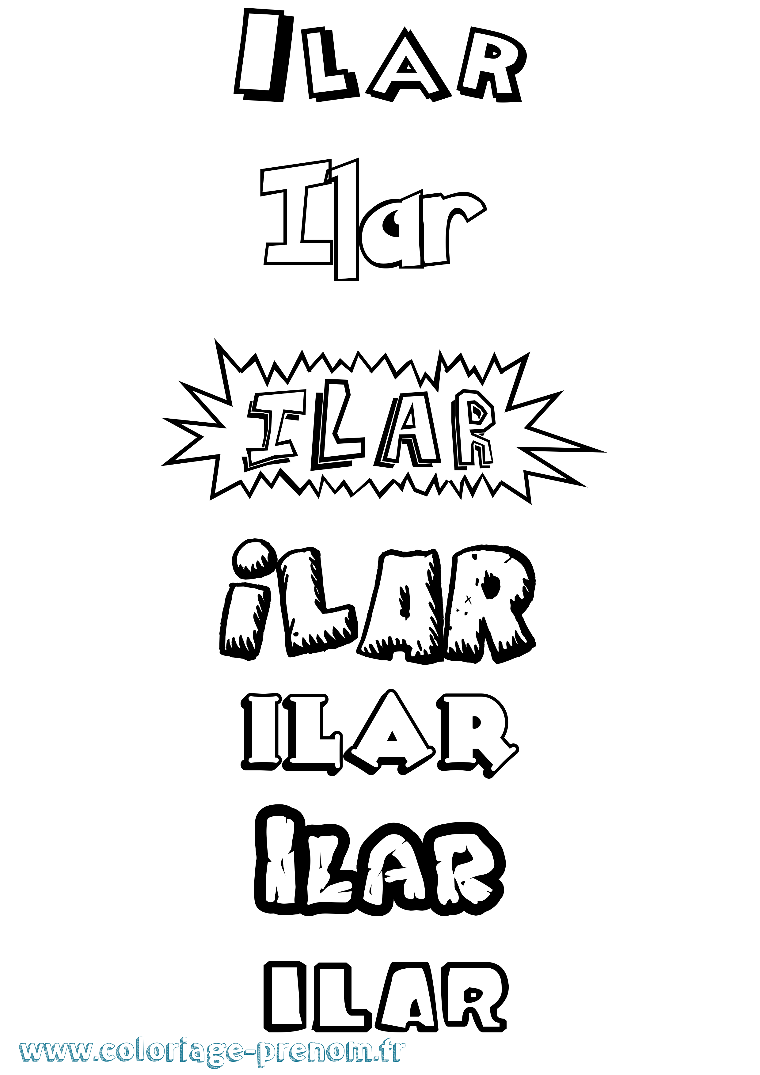 Coloriage Ilar Dessin Animé Coloriage prénom Ilar Dessin Animé