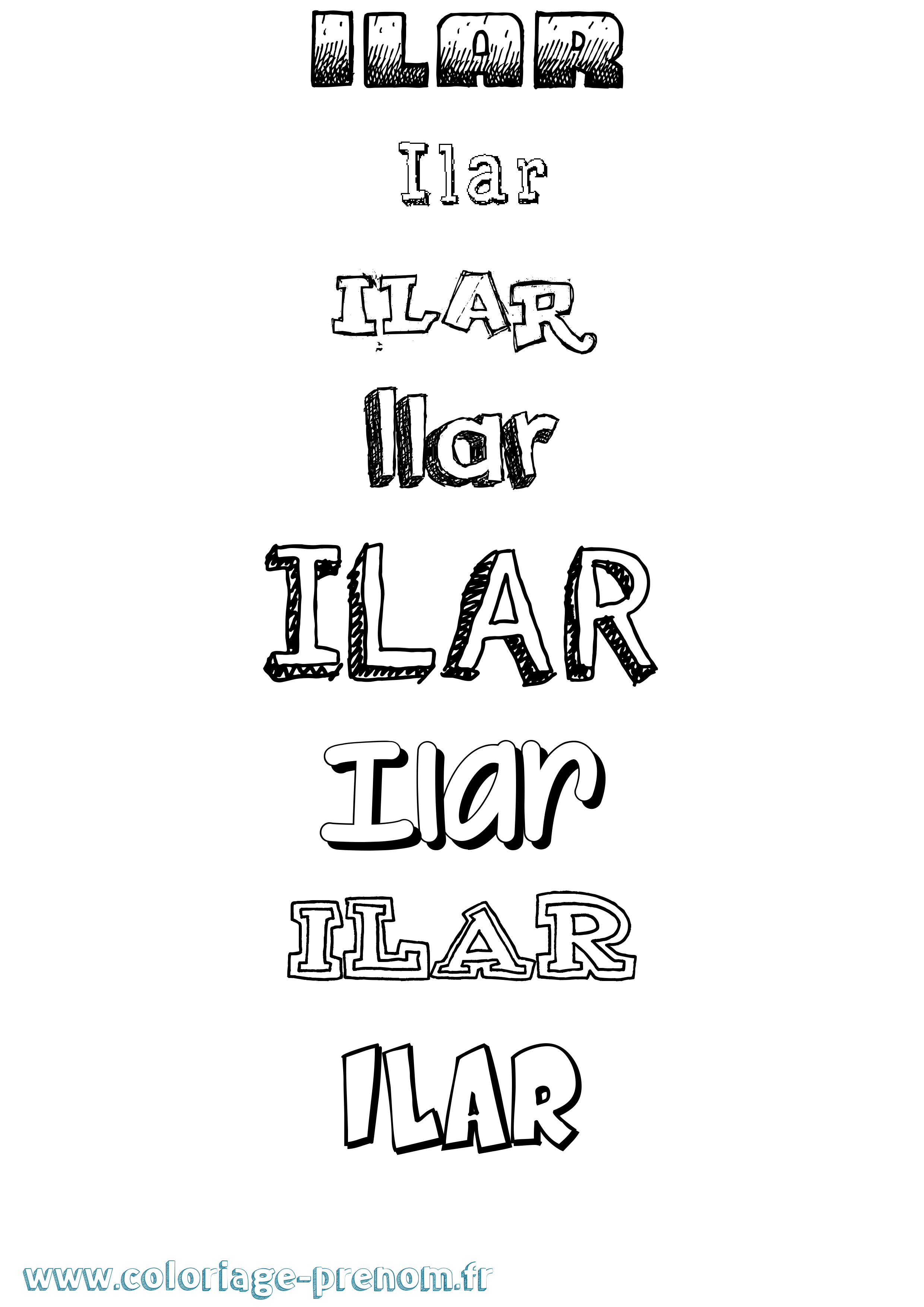 Coloriage Ilar Dessiné Coloriage prénom Ilar Dessiné